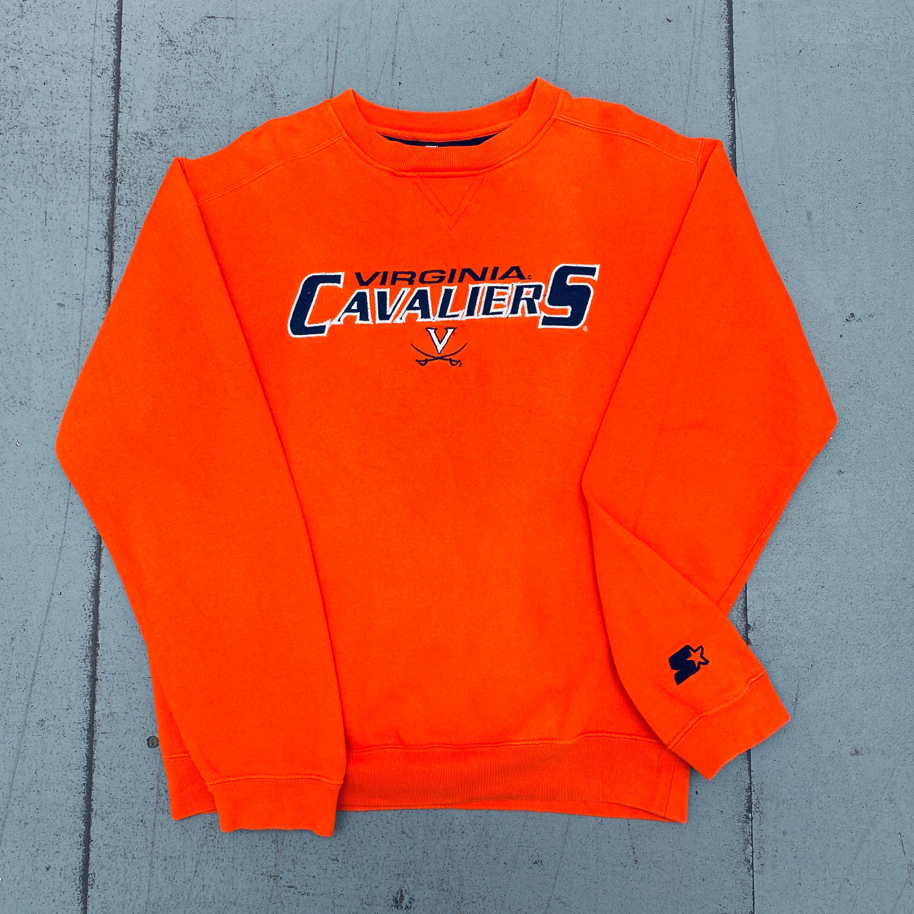 Virginia Cavaliers Embroidered Spellout Starter Sweater - Men's Medium - Comfortable College Fan Apparel for Game Day & Casual Wear