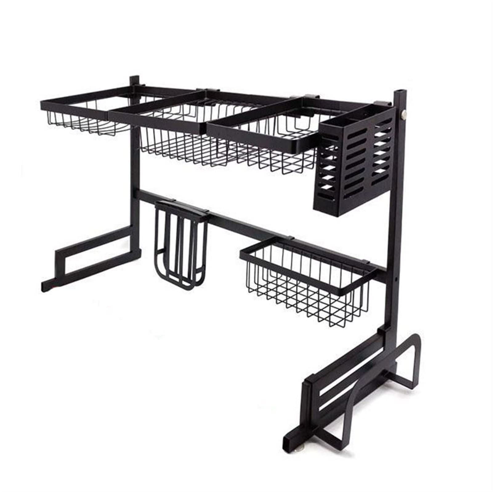 Stainless Steel Over The Sink Dish Drying Rack - 65cm Kitchen Organizer for Plates, Bowls & Utensils | Space Saving Drain Shelf | Perfect for Small Kitchens & Apartments