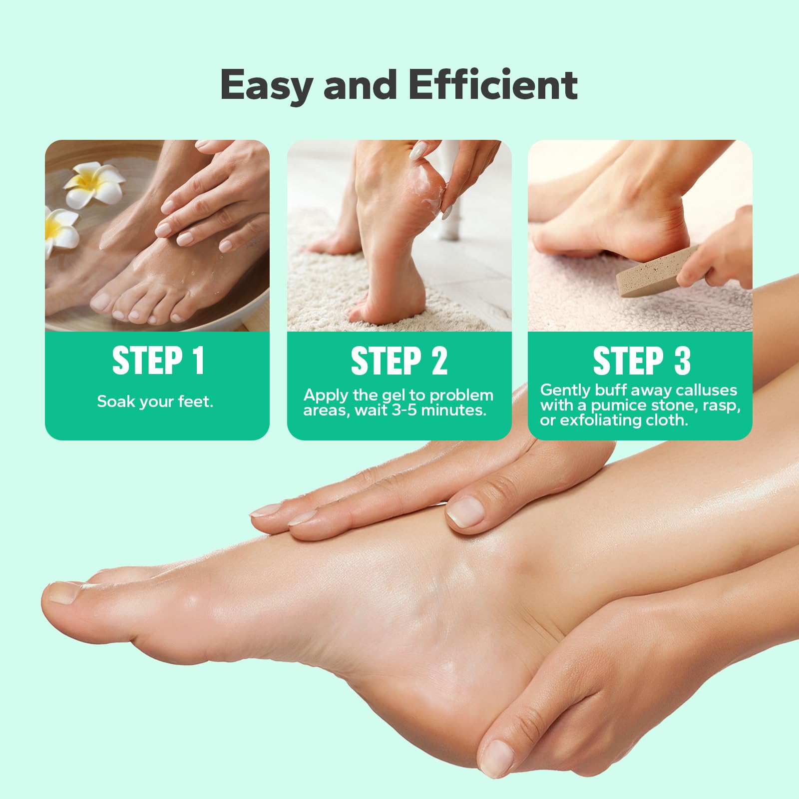 Professional Callus Remover Gel for Feet - Extra Strength 8.45 fl.oz Foot Care Treatment | Cracked Heel & Hard Skin Remover | At-Home Pedicure Solution for Soft Smooth Feet - Perfect for Dry Feet, Calluses & Rough Skin Care Routine