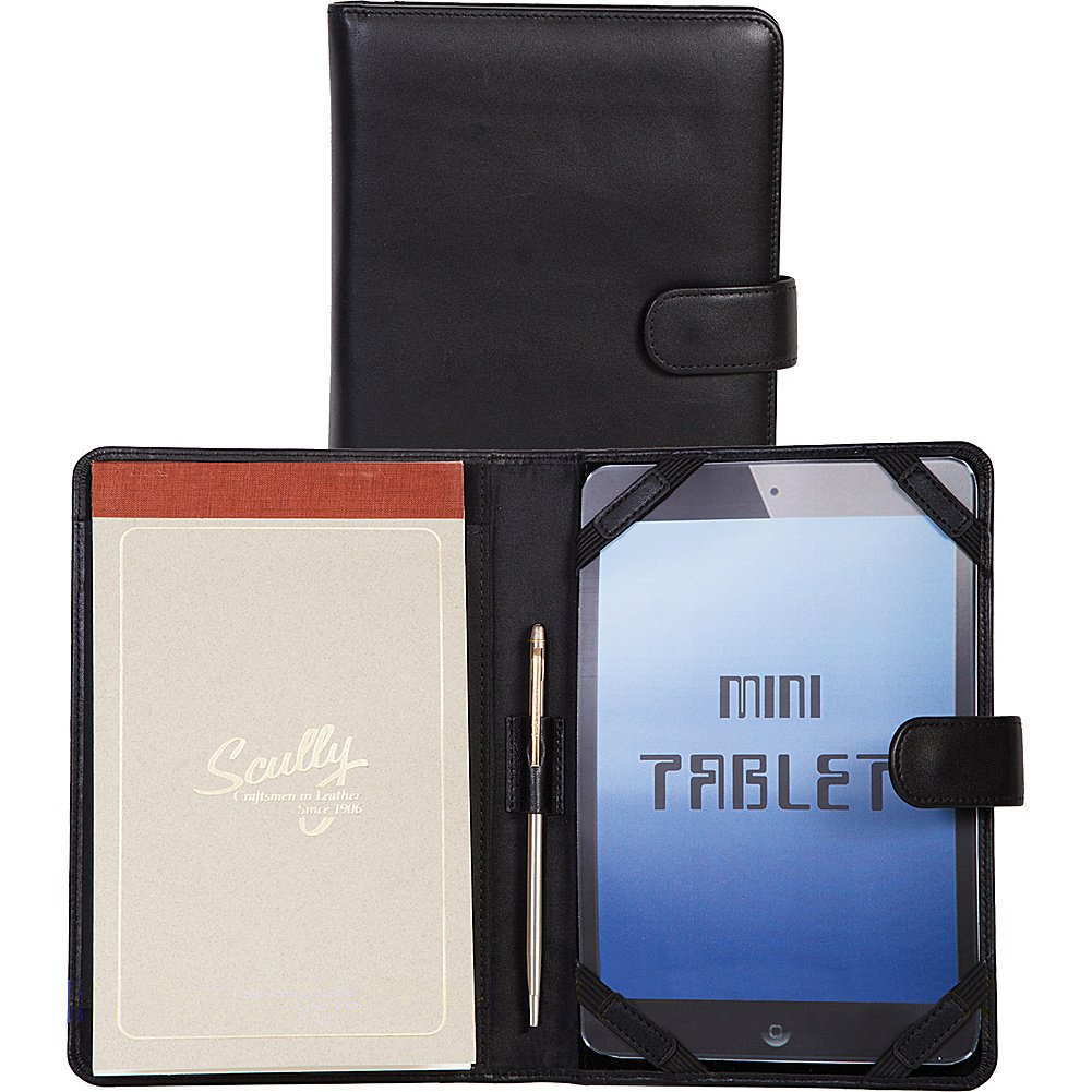 Premium Scully Mini Tablet Cover & Padfolio in Black - Stylish Protection for iPad Mini, Samsung Galaxy Tab, and More - Perfect for Business Meetings, Travel, and Everyday Use