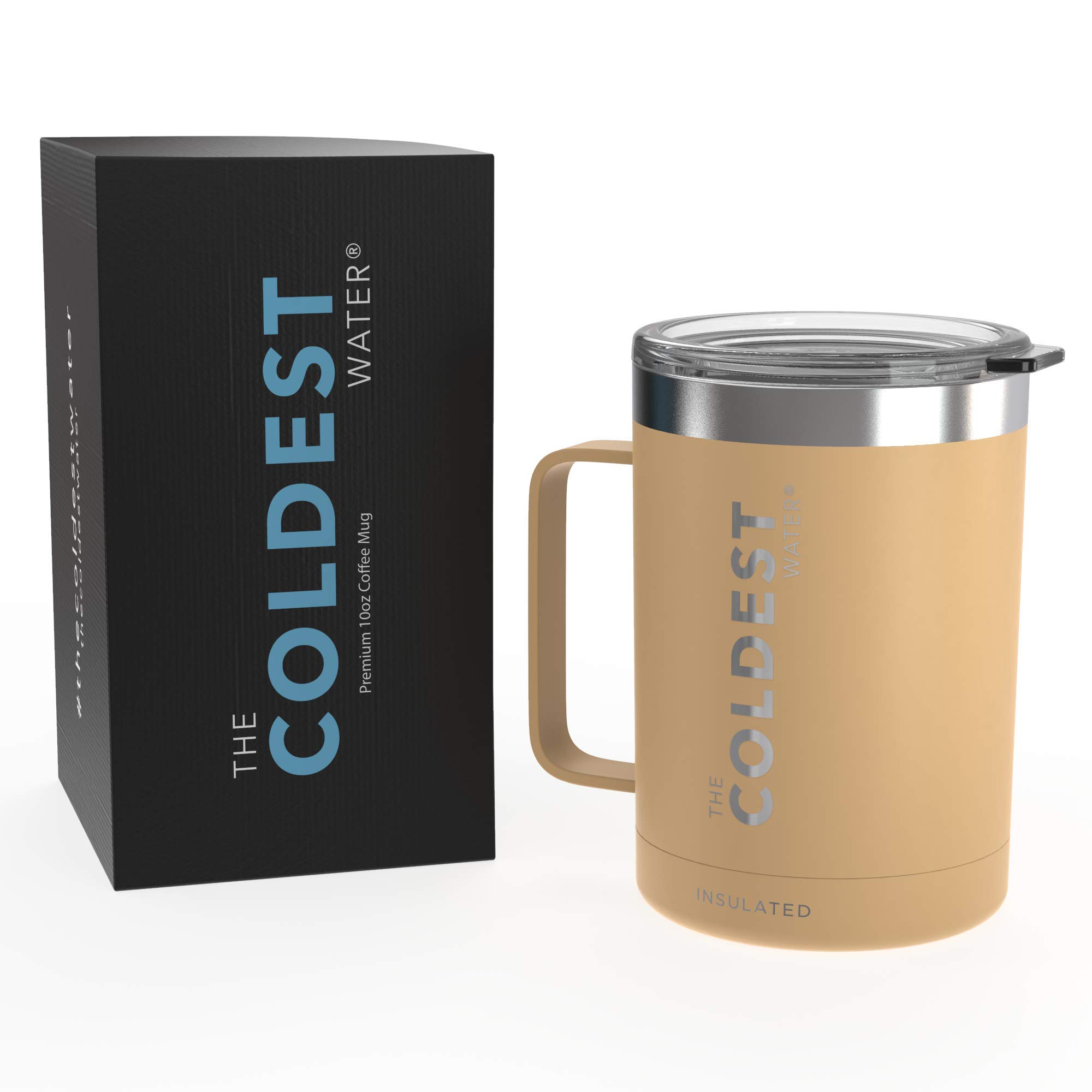 The Coldest Coffee Mug - Stainless Steel Super Insulated Travel Mug for Hot & Cold Drinks, Perfect for Tea, Lattes, Cappuccino, 10 oz Peach - Ideal for Office, Commute, and Outdoor Adventures