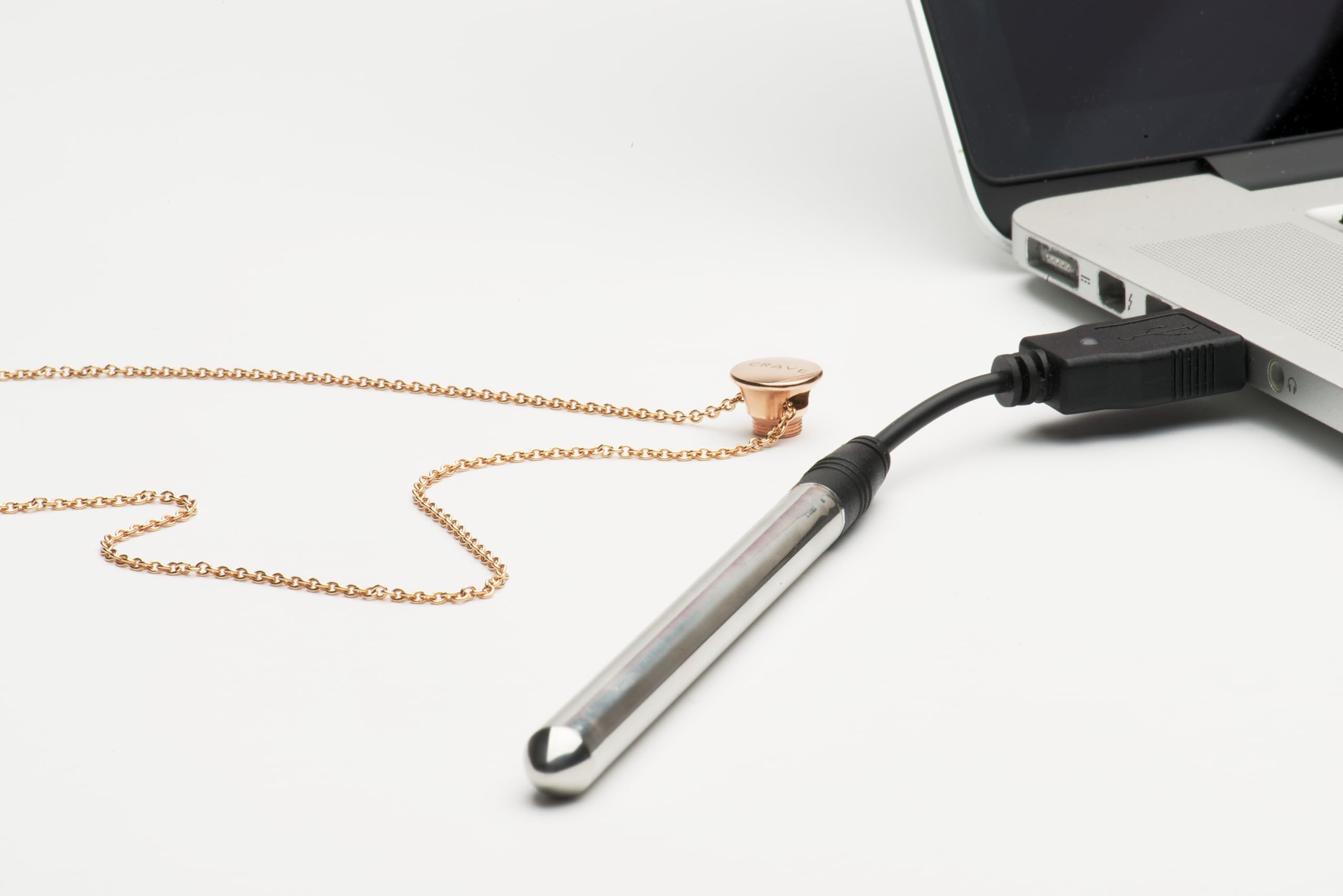 Crave Vesper Original Vibration Necklace - Luxury Wearable Vibrating Necklace for Women & Couples | Discreet Adult Toy & Fashion Accessory in Silver | Perfect for Date Nights, Romantic Gifts & Sensual Play