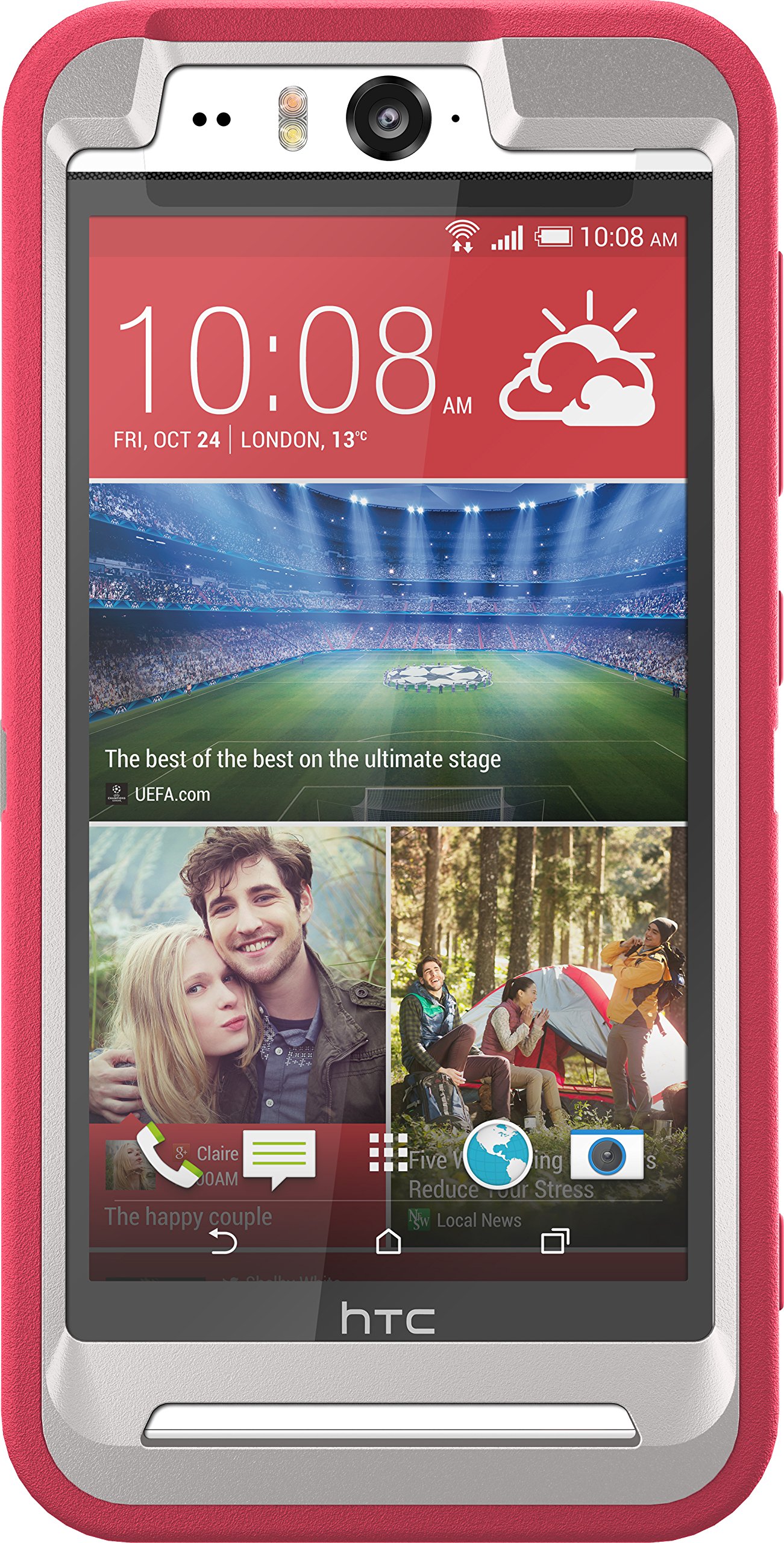 OtterBox Defender Series Case for HTC Desire EYE - Rugged Protective Phone Cover with Retail Packaging in Neon Rose | Perfect for Outdoor Activities, Work & Daily Use