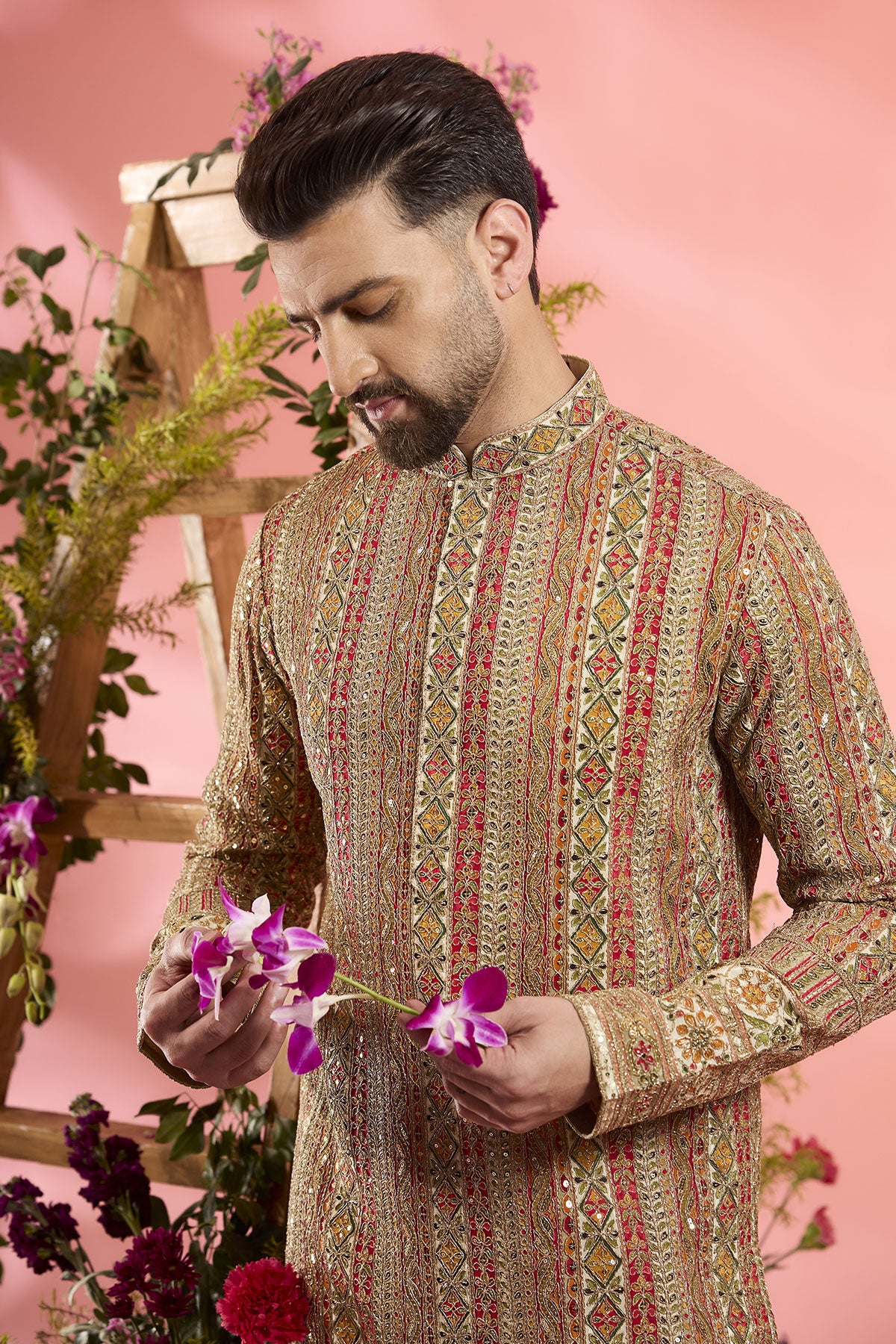 Stylish Multi-Colored Georgette Zari Embroidered Kurta for Women - Perfect for Festivals, Weddings & Ethnic Occasions
