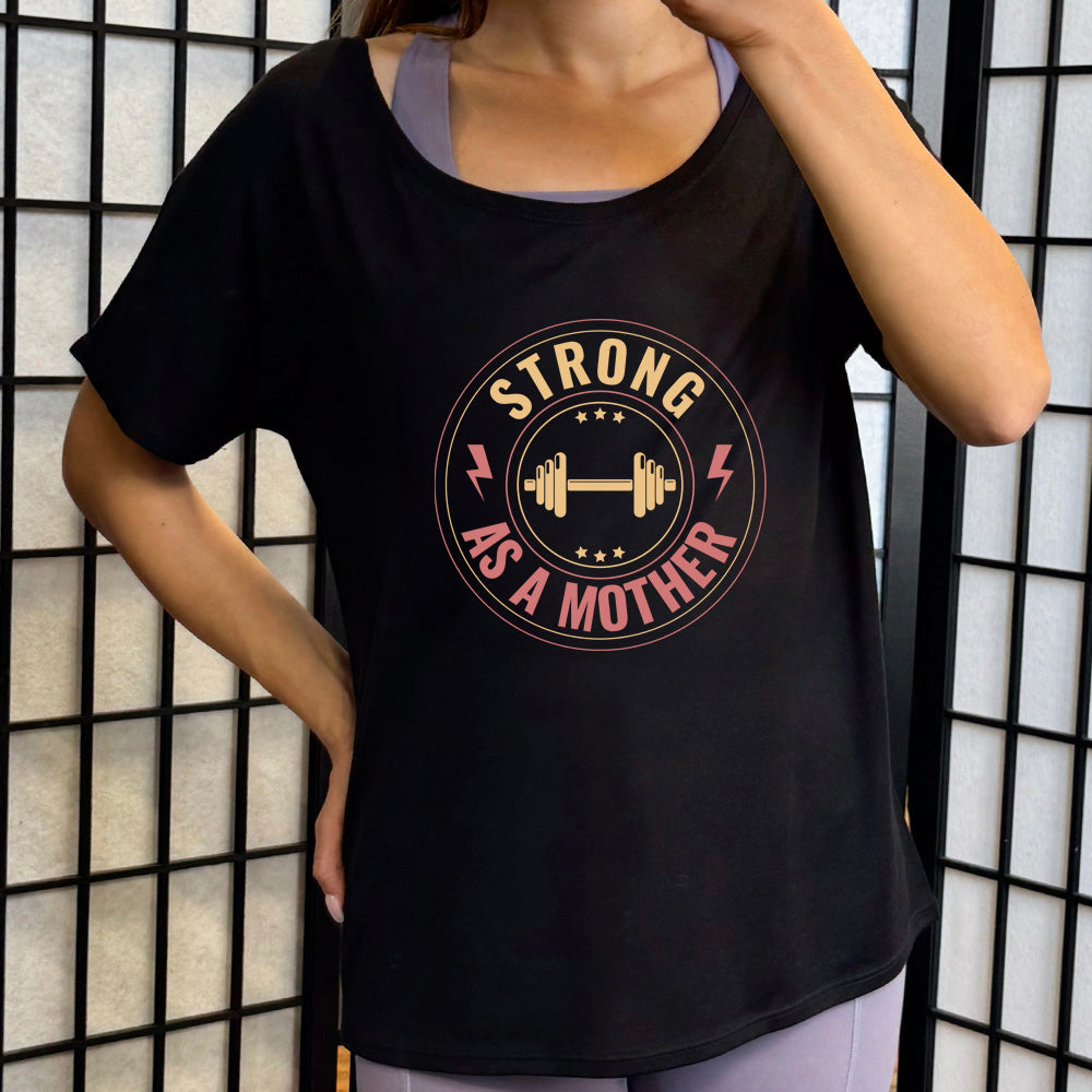 Strong As a Mother - Comfortable Slouchy T-Shirt for Women | Casual Everyday Wear, Mom Life Apparel, Relaxed Fit Tee for Running Errands & Lounging