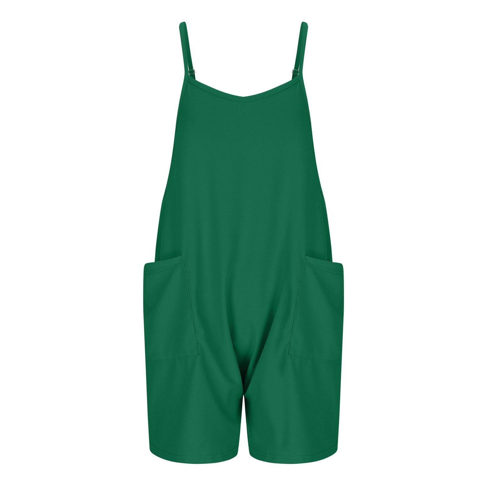 Women's Casual Waffle Jumpsuit - Adjustable Straps & Pockets for Outings