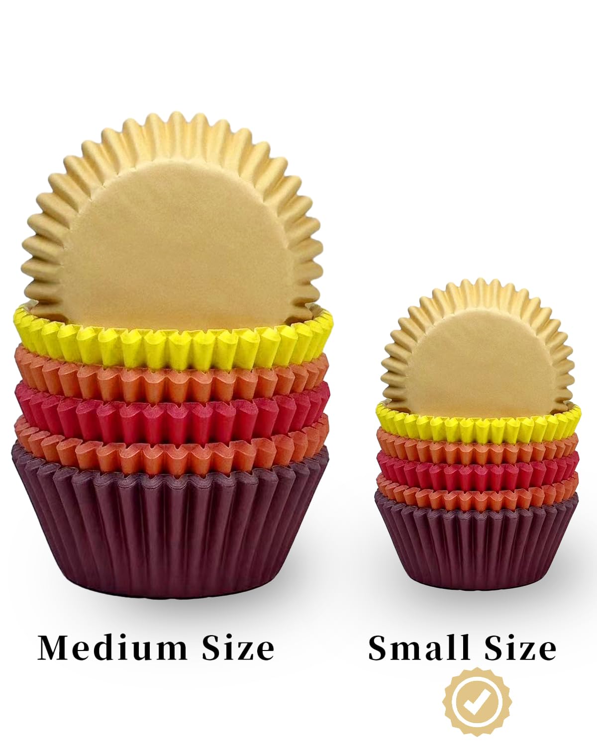 qiqee Mini 300-Count Food Grade Cupcake Liners - Orange Baking Cups for Muffins, Desserts & Party Treats | Perfect for Birthday, Wedding & Holiday Baking