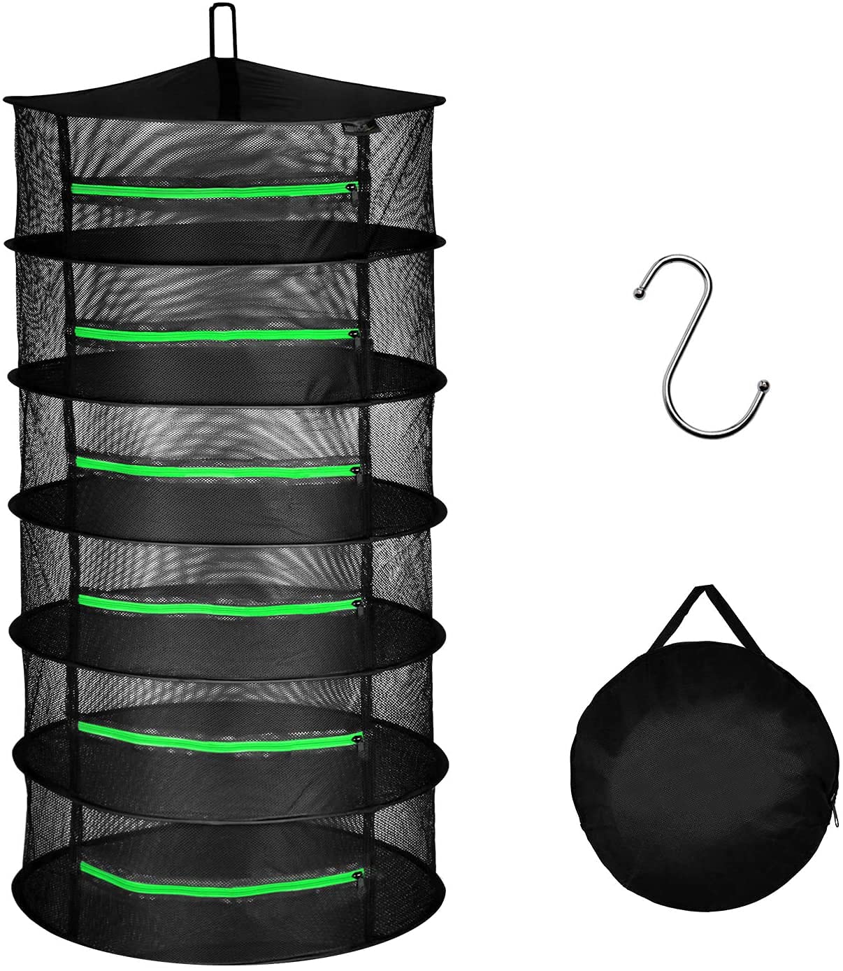 iPower 16-Inch Bud Leaf Bowl Trimmer with Upgraded Gears - Twisted Spin Cut for Plants & Flowers - Includes 2ft 6-Layer Hanging Herb Drying Rack & 6.5