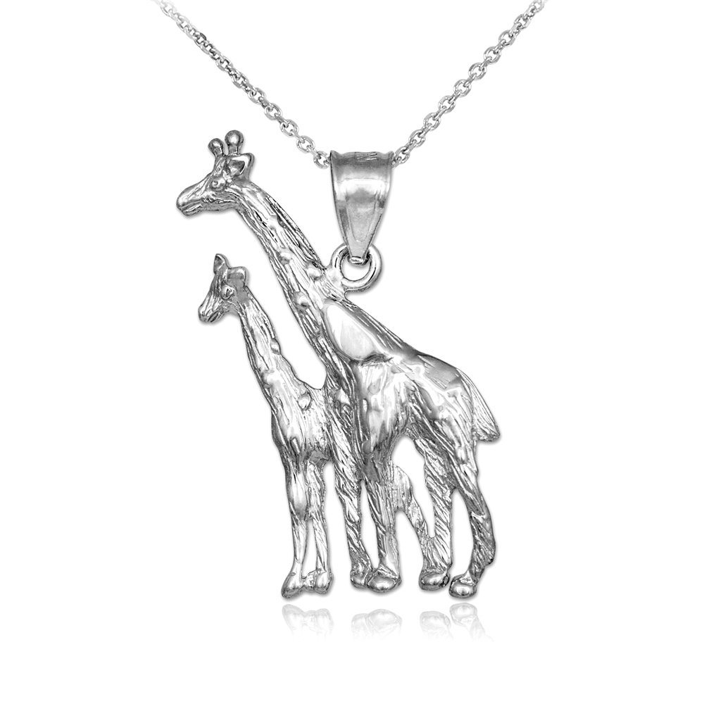 925 Sterling Silver Textured Giraffe Charm Pendant Necklace for Women - Elegant Animal Jewelry Gift for Birthday, Anniversary & Everyday Wear