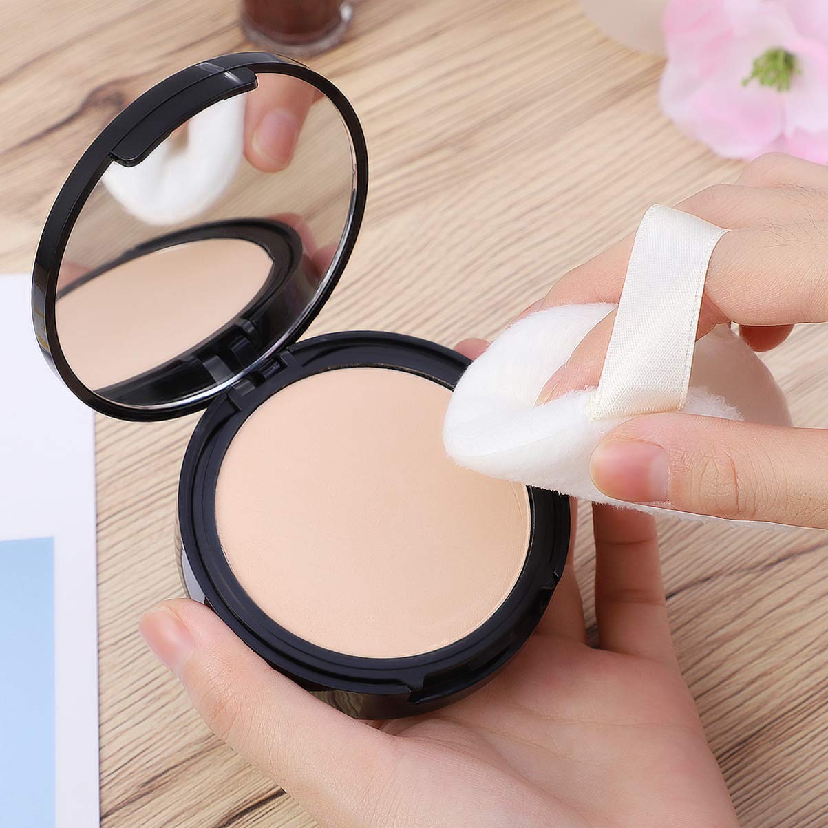 Lurrose 3Pcs Soft Powder Puff Set - Short Plush Makeup Puffs for Face, Loose & Pressed Powder Application - Perfect for Blending, Baking & Setting Makeup at Home or On-the-Go
