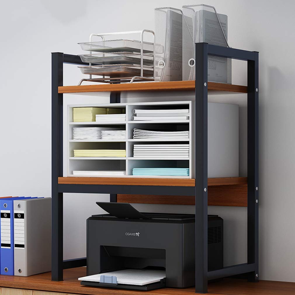 ALUS Multifunctional Desktop Organizer Stand - 2-Tier Shelf for Printer, Scanner, Office Supplies & Microwave Oven | Space-Saving Storage with Anti-Skid Pads | Perfect for Home Office & Kitchen Organization