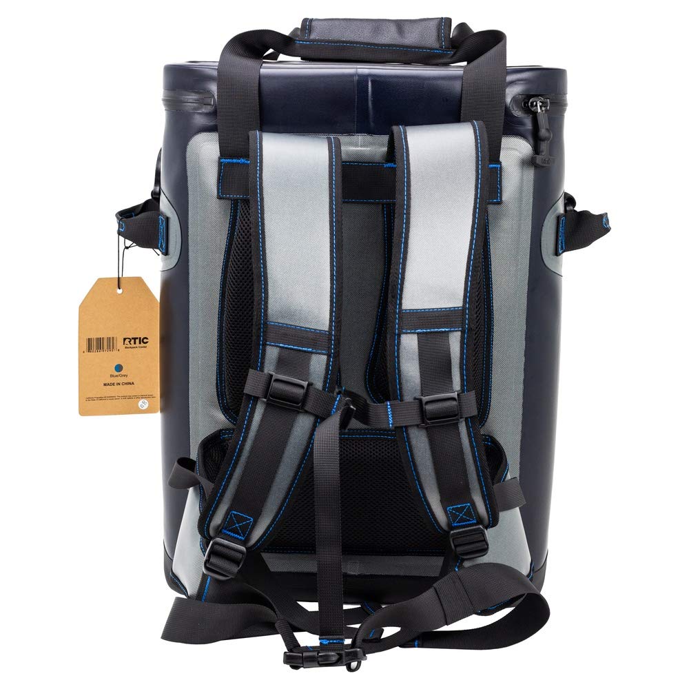RTIC Soft Sided Cooler Backpack - Insulated Lunch Bag for Work, Picnics & Outdoor Adventures (Blue) - Perfect for Camping, Hiking, Beach Trips & Tailgating