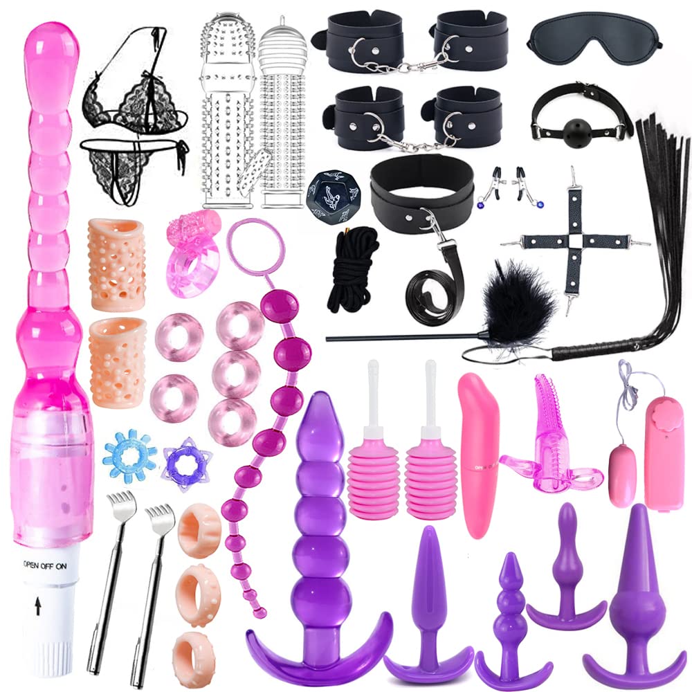 41Pcs SM Bondage Restraint Kit - Silicone Anal Plug & Adult Sex Toys for Couples - Perfect for BDSM, Role Play & Spicing Up Your Bedroom