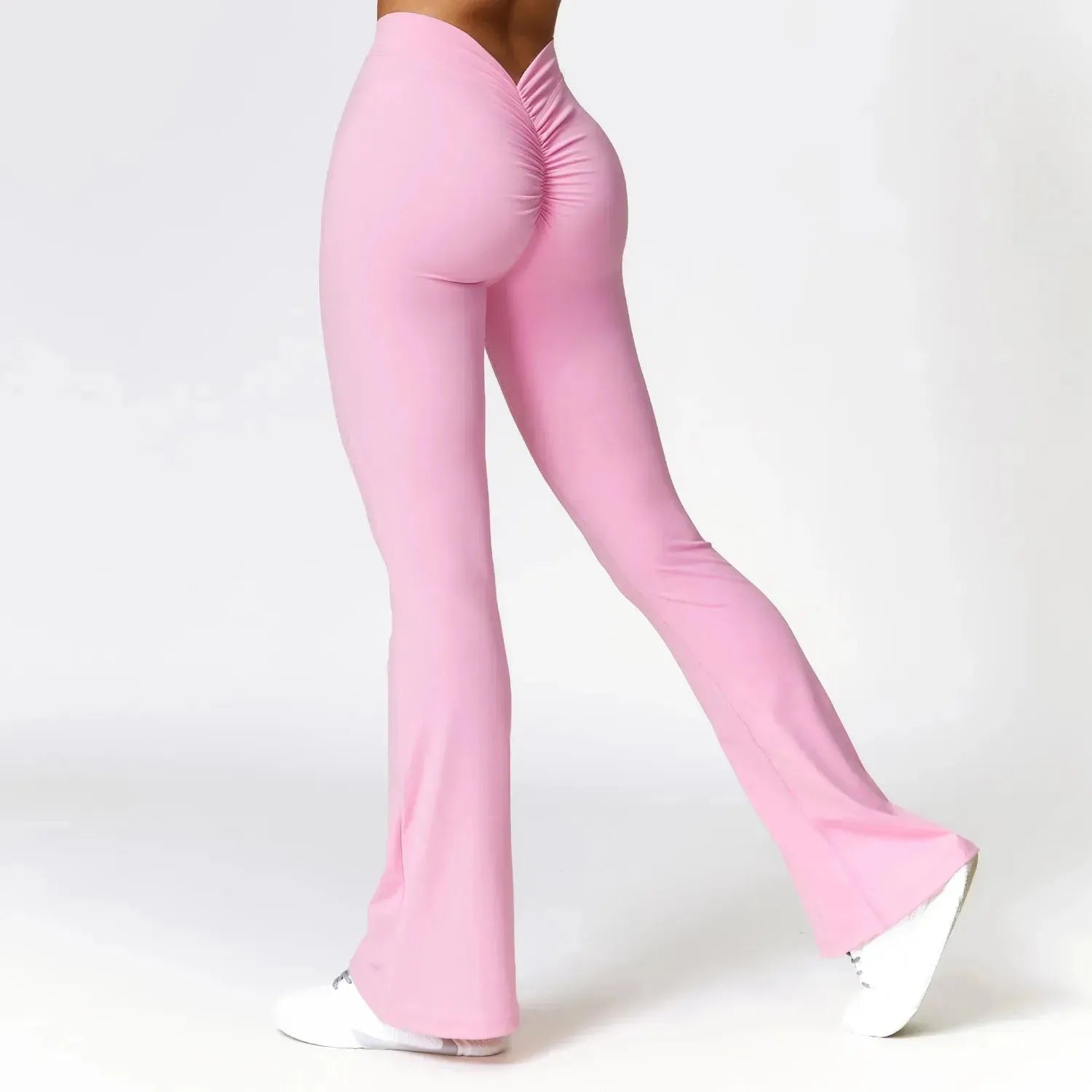 Sexy High Waist V Back Scrunch Flare Leggings for Women - Yoga Pants with Push Up Design, Gym Workout & Sports Activewear - Perfect for Yoga, Pilates, Running and Casual Wear