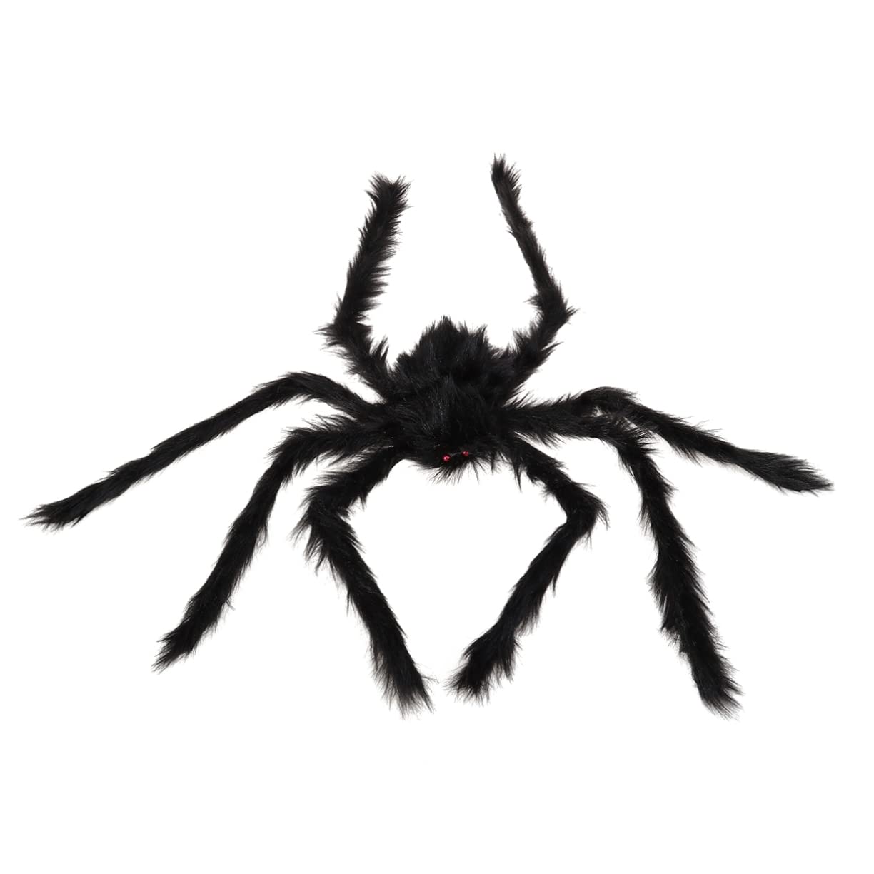 KONTONTY 2 Pack Plush Spider Halloween Decorations - Fluffy Robotic Spider Toy for Dog Costumes, Halloween Party & Home Decor (Black) - Perfect for Halloween Parties, Pet Costumes & Spooky Home Decor
