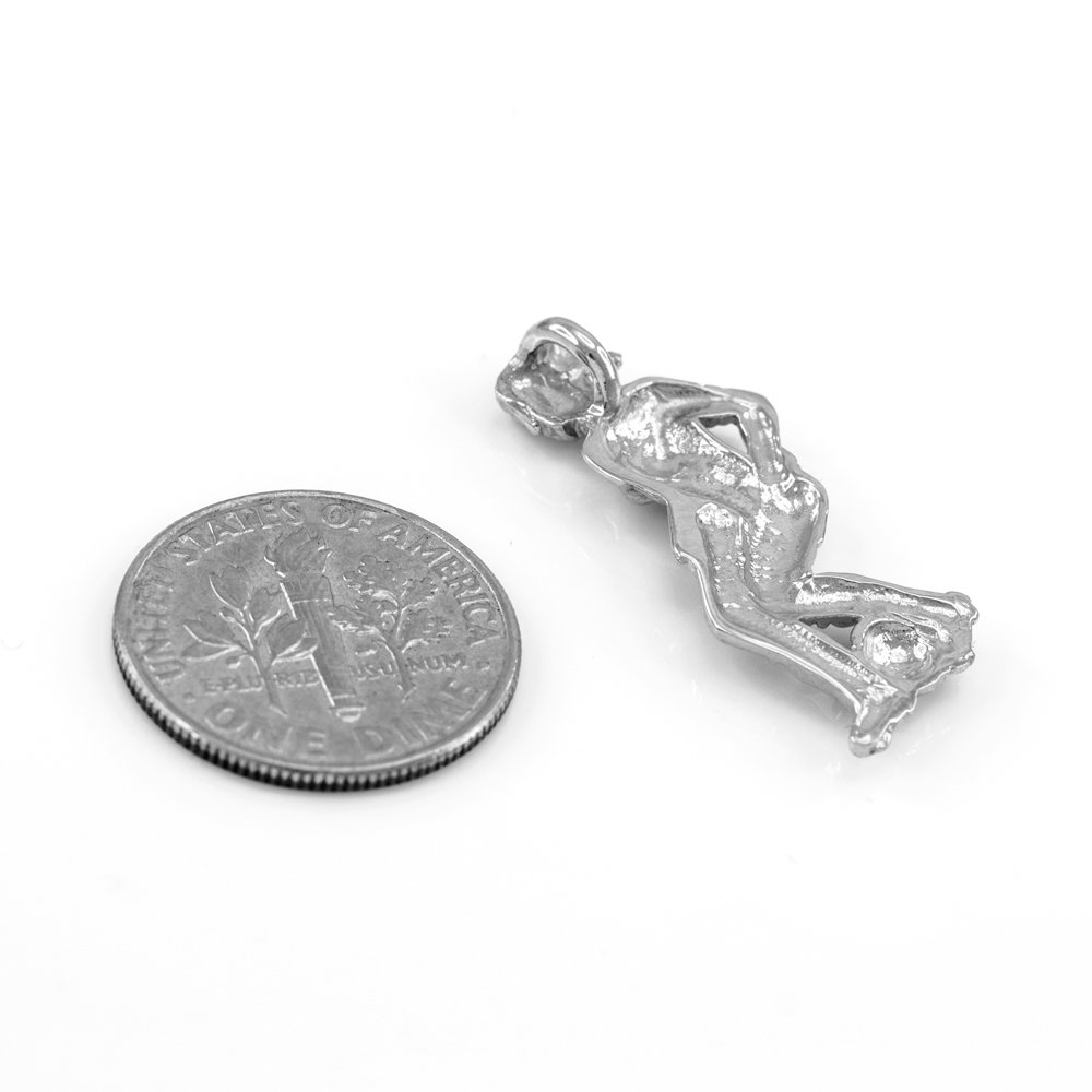 Sterling Silver Soccer Player Charm Necklace for Women - Perfect Gift for Female Athletes, Soccer Fans & Sports Lovers - Ideal for Game Days, Training & Everyday Wear
