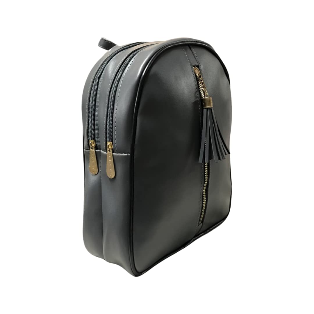 Stylish Glossy Women's & Girls' Backpack with 3 Zippered Compartments - Perfect for School, Travel & Everyday Use