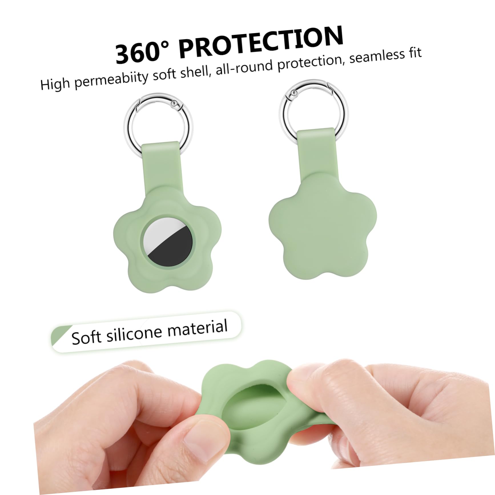 4-Pack Anti-Lost Keychain Protective Case for Tile Tracker - Durable Cover with Key Ring for Wallet, Keys & Luggage Tracking (Black)