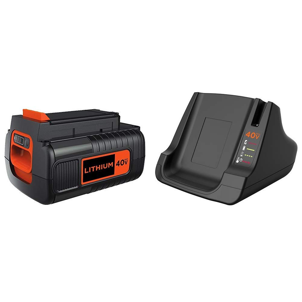 BLACK+DECKER 40V MAX Lithium-Ion Battery with Fast Charger (LBX2540 & LCS40) - Power Tools for Lawn Mowers, String Trimmers & Outdoor Equipment