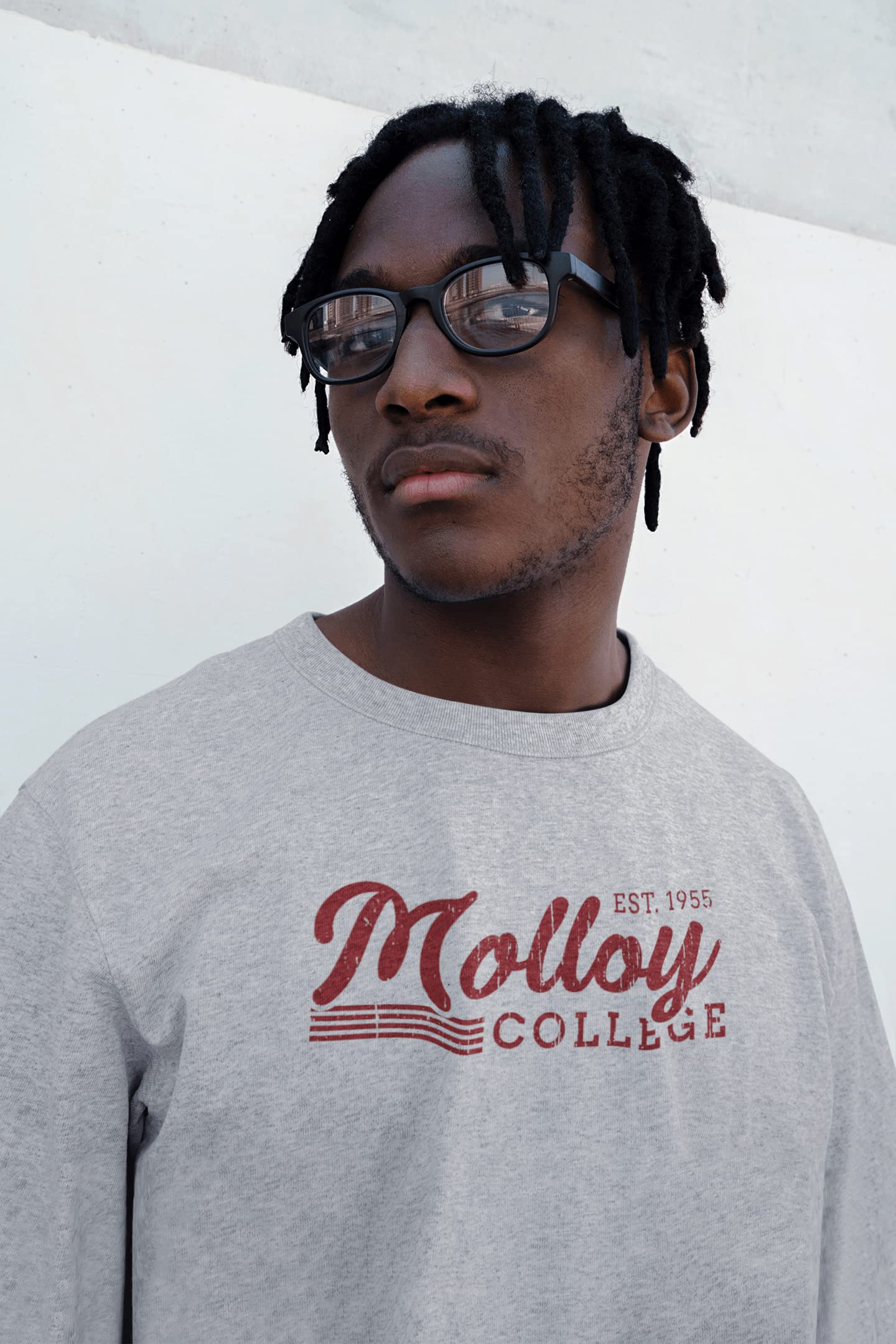 Vintage Molloy College Unisex Crewneck Sweatshirt - Soft Cotton Pullover Hoodie for Men & Women - Molloy Lions Fan Apparel for Game Day & Campus Wear