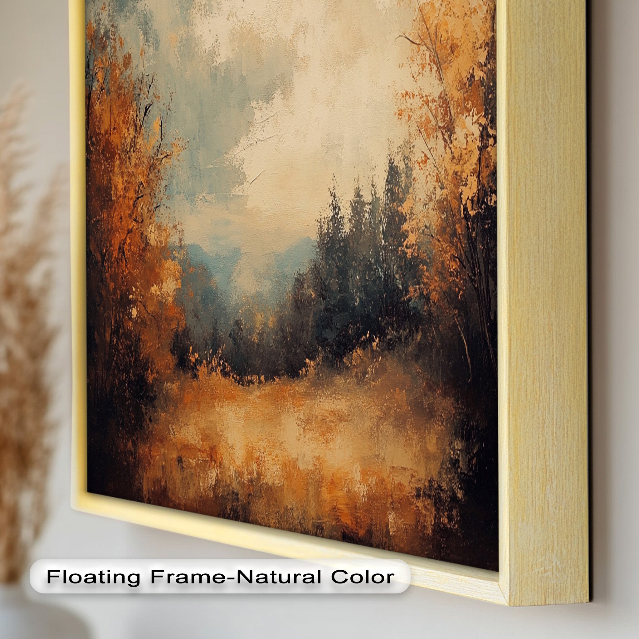 Autumn Forest Landscape Framed Oil Painting - Handmade Canvas Art for Living Room, Bedroom & Office Decor