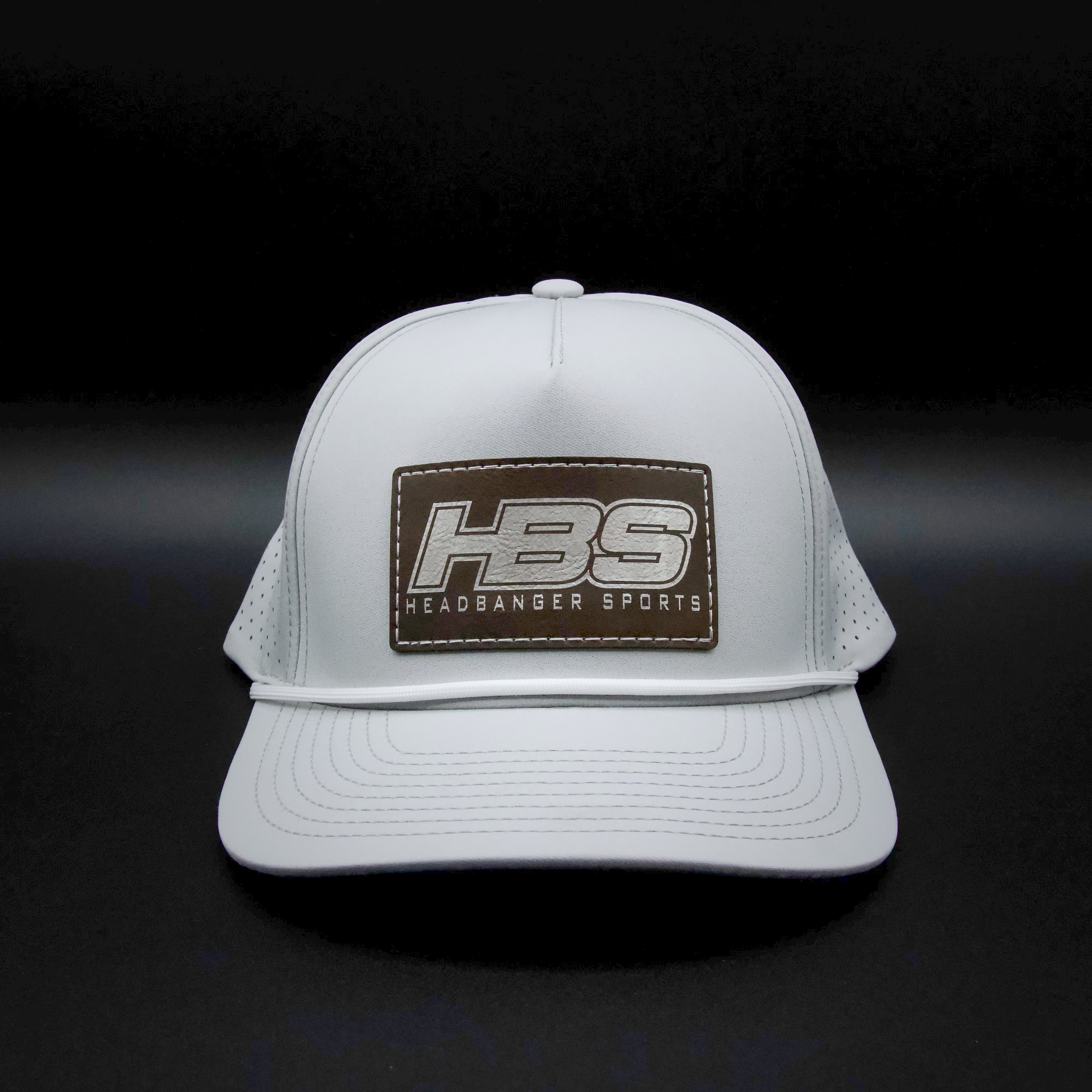 Headbanger Sports Exclusive Silver P424 Perforated Snapback Hat - Faux Leather Patch, Brown HBS Patch | Stylish Casual Wear for Men & Women, Perfect for Outdoor Activities & Street Fashion