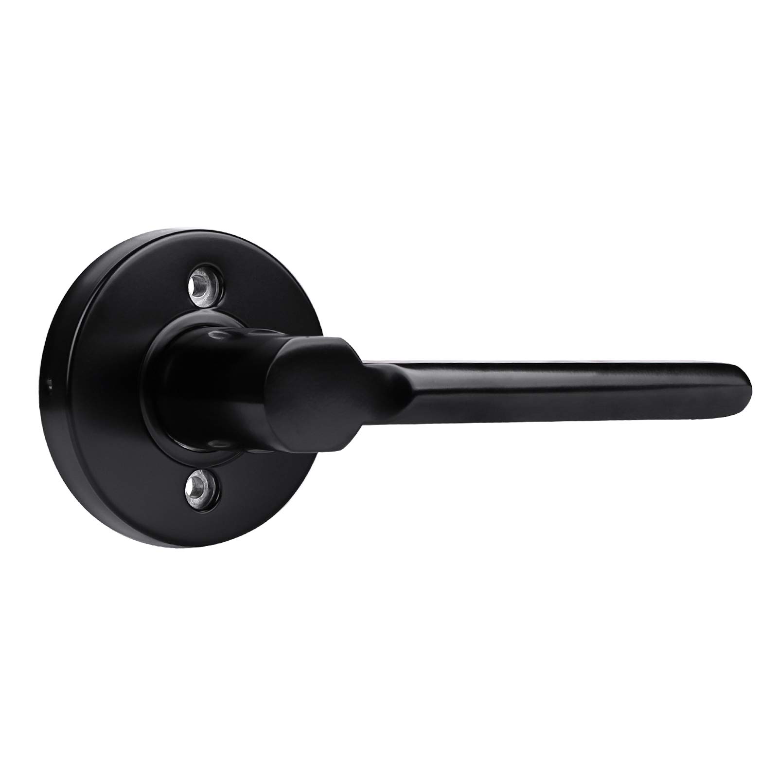 KNOBWELL 10 Pack Heavy Duty Matte Black Interior Closet Door Handles - Single Sided Dummy Lever (Left/Right Hand) for Bedroom, Bathroom & Closet Doors - No Latch or Lock - Perfect for Home & Office Use
