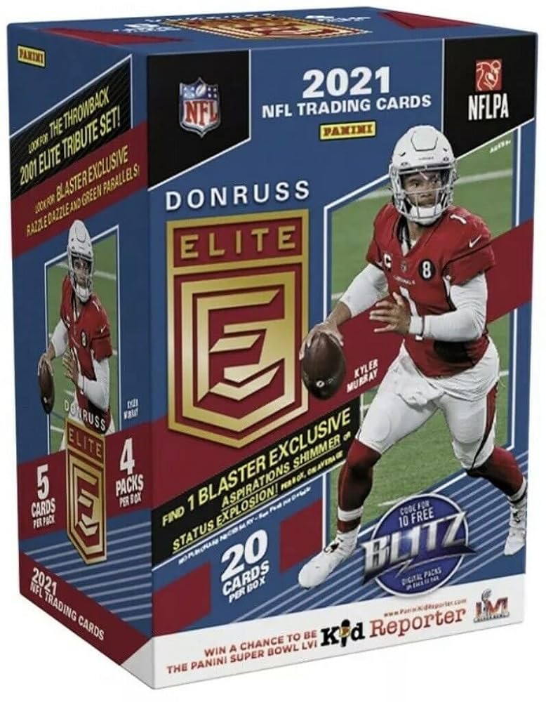 2021 Panini Donruss Elite NFL Football Trading Cards Blaster Box - 10 Packs with Exclusive Rookies & Inserts - Perfect for Collectors, Fantasy Sports Fans & Game Day Trading