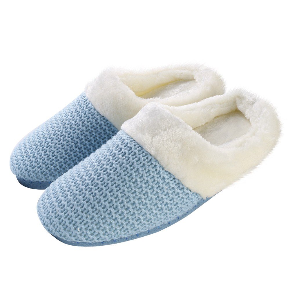 Women's Memory Foam Knit Slippers - Cozy Indoor House Shoes with Soft Cushioning for Home, Bedroom & Lounge Wear - Non-Slip Comfortable Footwear for Relaxing & Walking Around the House