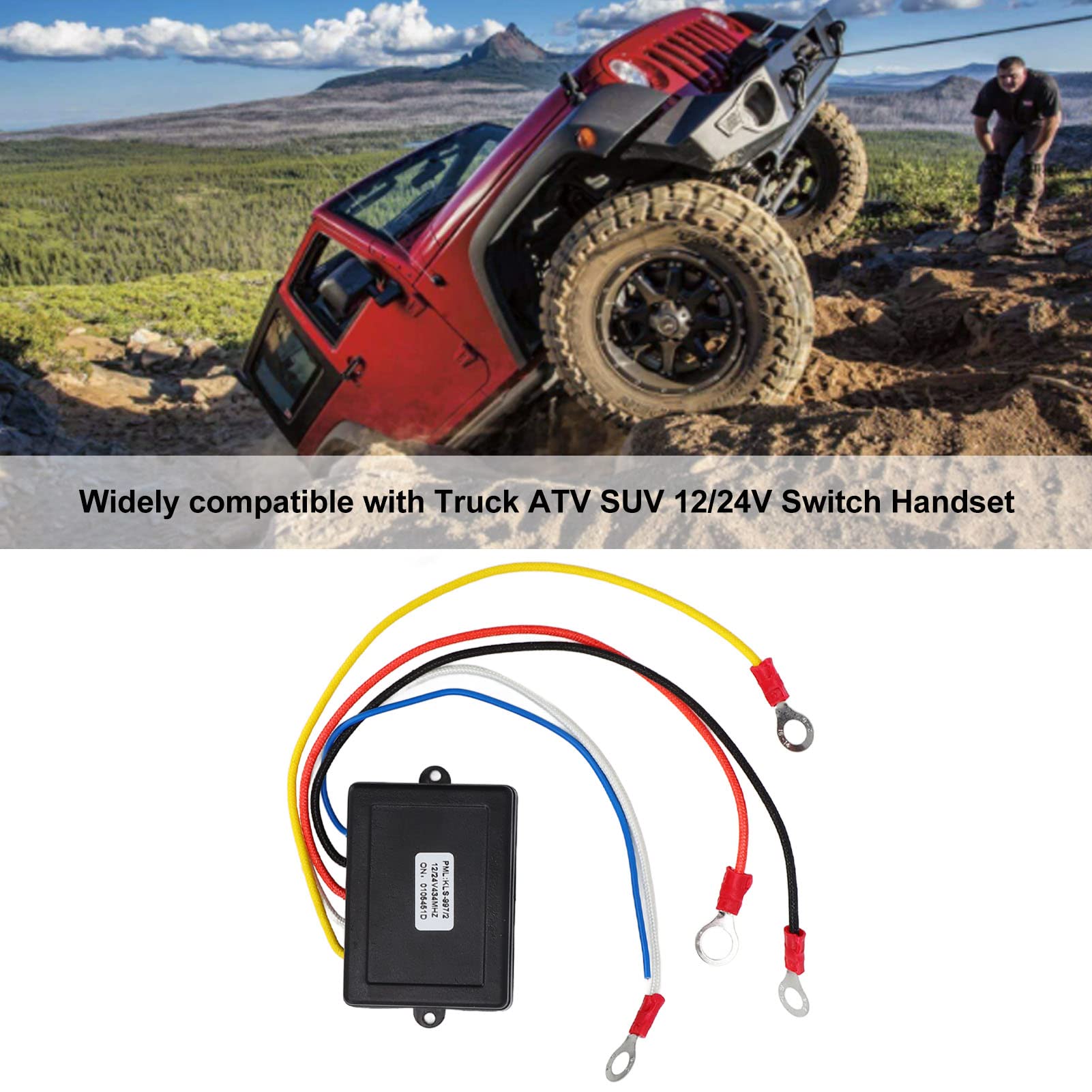 KIMISS 12V 24V Wireless Winch Remote Control Kit - Universal Truck ATV SUV Winch Switch Receiver - Perfect for Off-Road Recovery, Towing & Heavy Duty Applications