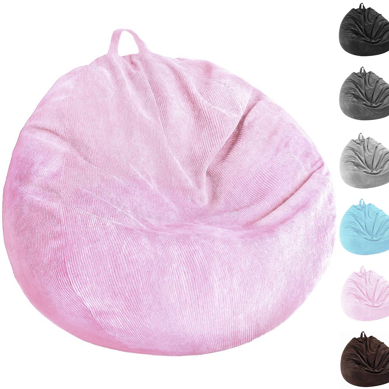Washable Ultra Soft Corduroy Bean Bag Chair Cover (No Filler) - Stuffed Animal Storage Organizer for Plush Toys, Pet Bed for Dogs & Cats - Perfect for Kids' Rooms, Playrooms & Cozy Home Decor