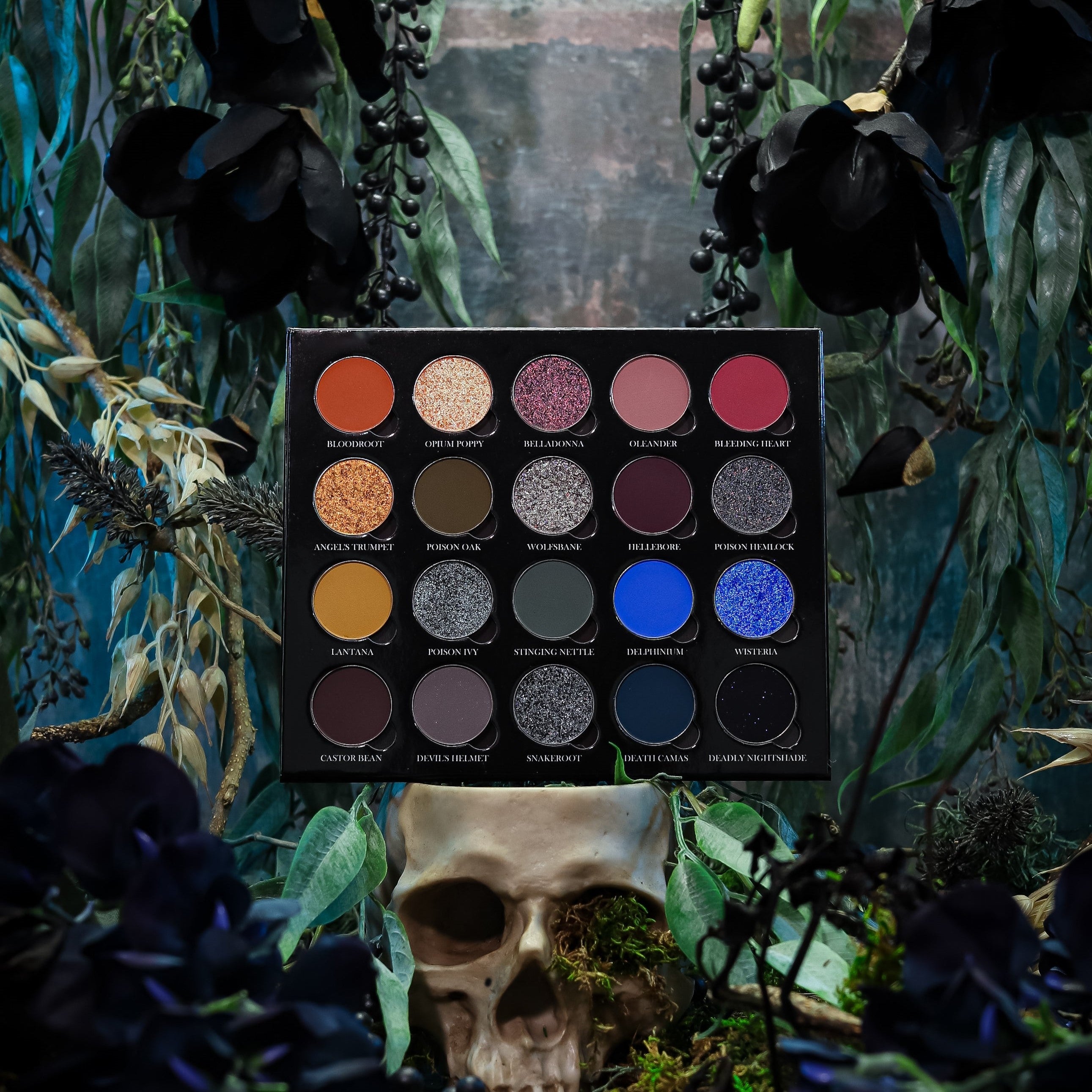Poison Garden Eyeshadow Palette - 12 Highly Pigmented Matte & Shimmer Shades | Vegan & Cruelty-Free Makeup | Perfect for Halloween, Cosplay & Night Out Looks