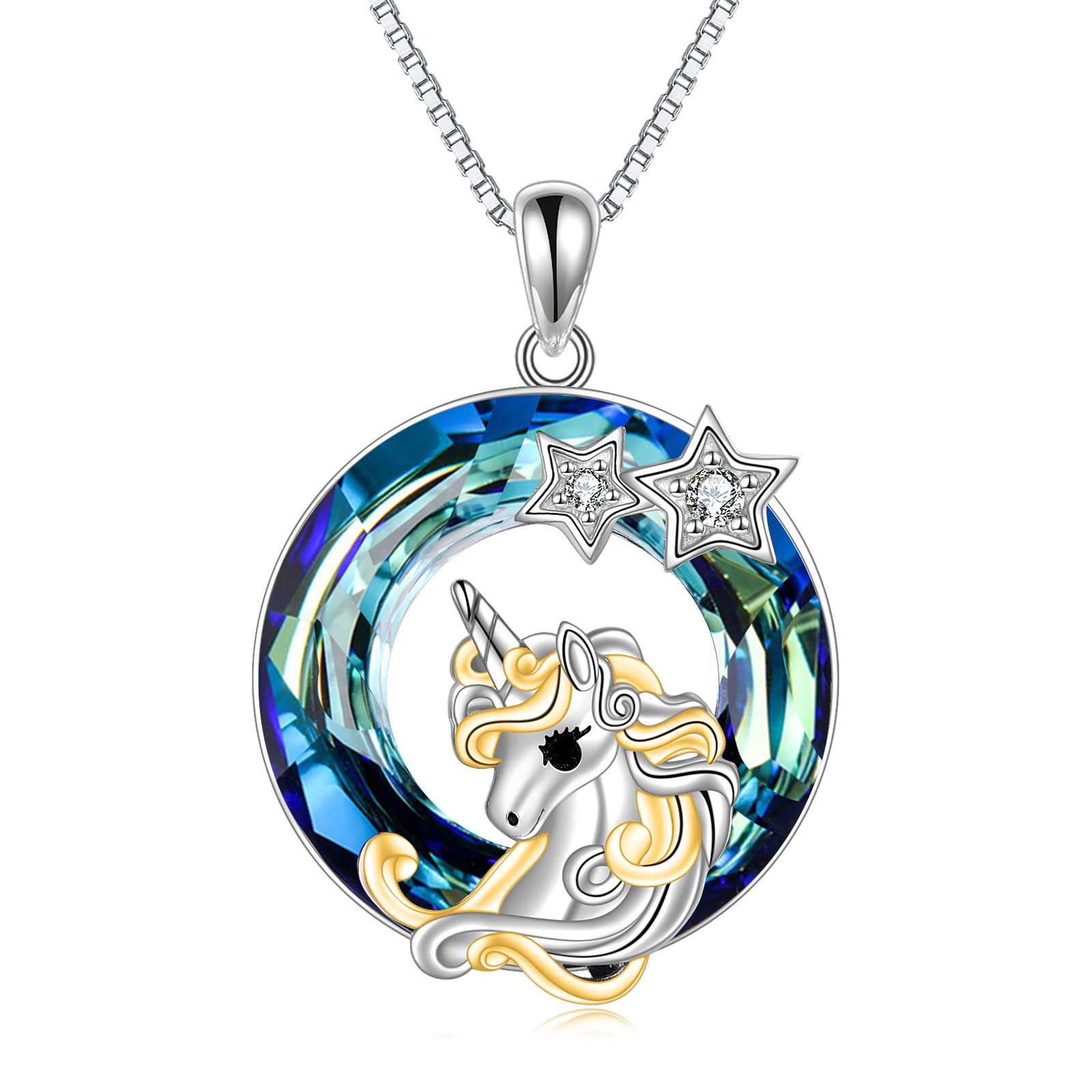 WIINICACA Sterling Silver Unicorn Necklace for Women & Girls - S925 Horse Pendant with Crystal - 18+2 Inch Adjustable Chain - Perfect Birthday Gift for Teens, Moms & Unicorn Lovers | Ideal for Everyday Wear, Special Occasions & Gift Giving