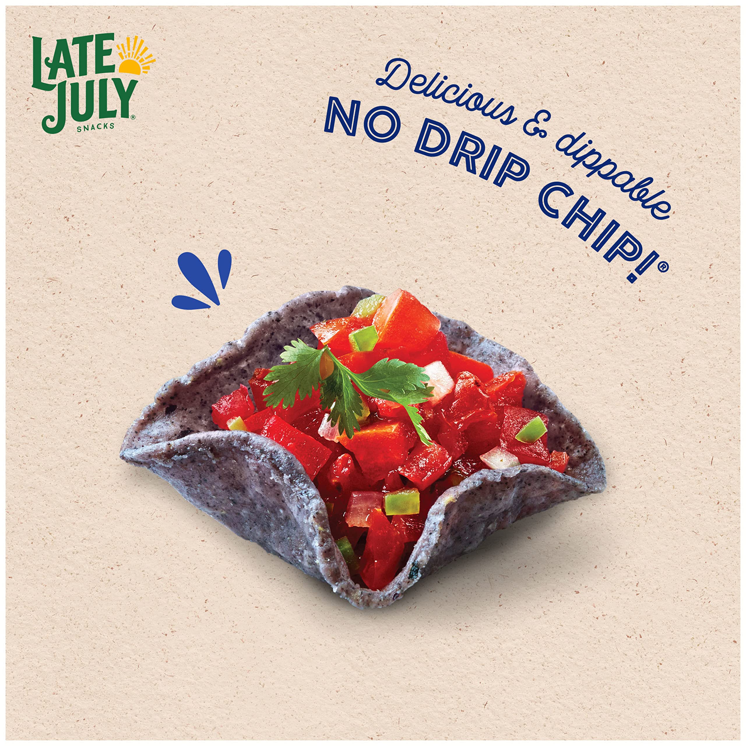 Organic Blue Corn Tortilla Chips by Late July - 7.4oz Bags (Pack of 9) | Gluten-Free, Non-GMO Snacks for Parties, Movie Nights & Healthy On-the-Go Eating