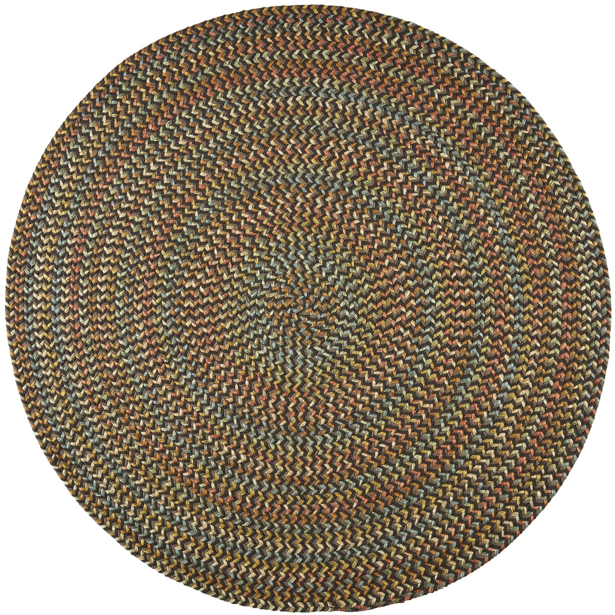 Super Soft Confetti Braided Traditional Round Area Rug - Brown Velvet, 4' x 4' - Perfect for Living Room, Bedroom & Nursery Decor