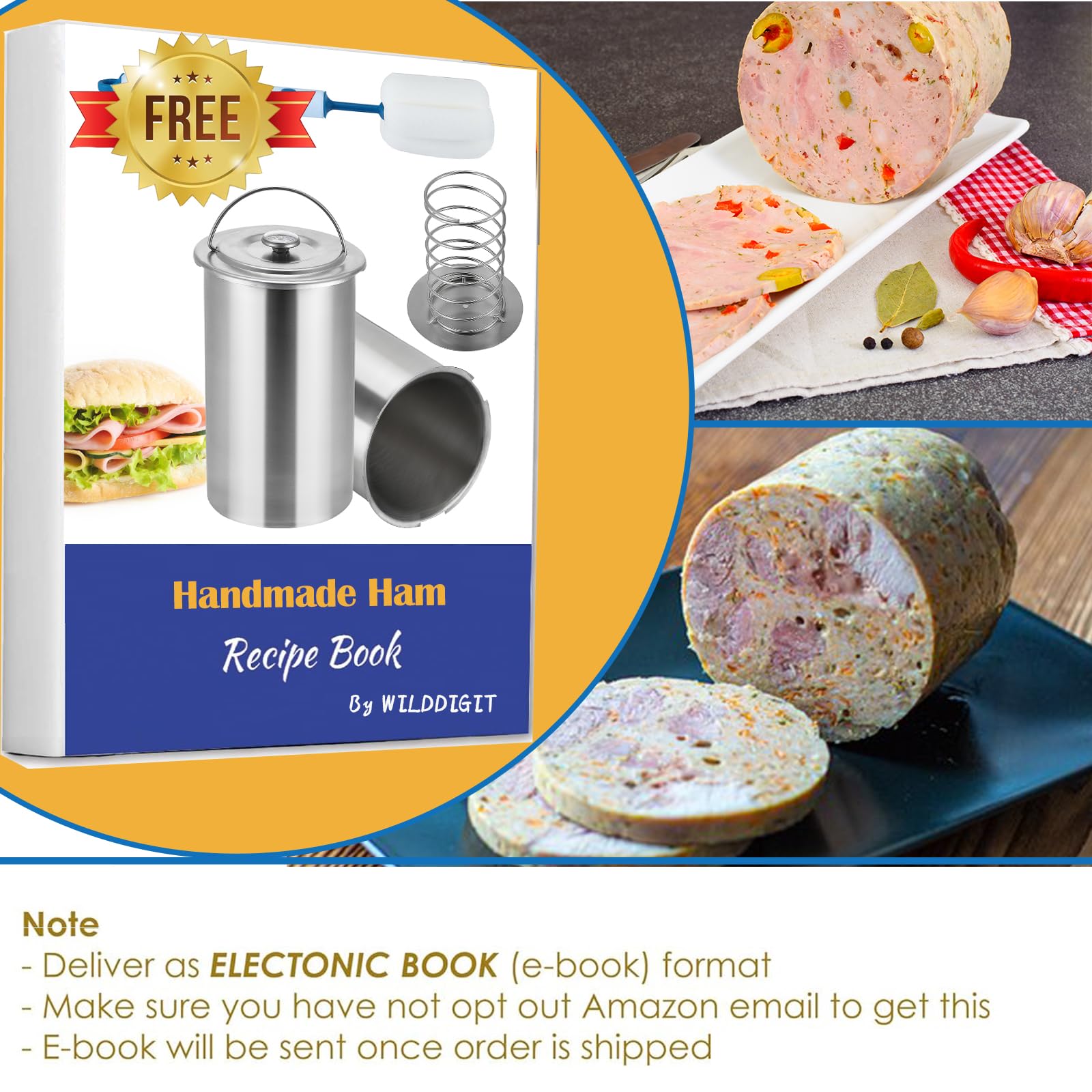 2-Pack Deli Meat Press & Ham Maker Kit with Thermometer – Perfect for Homemade Lunch Meat, Sandwiches, and Charcuterie Boards