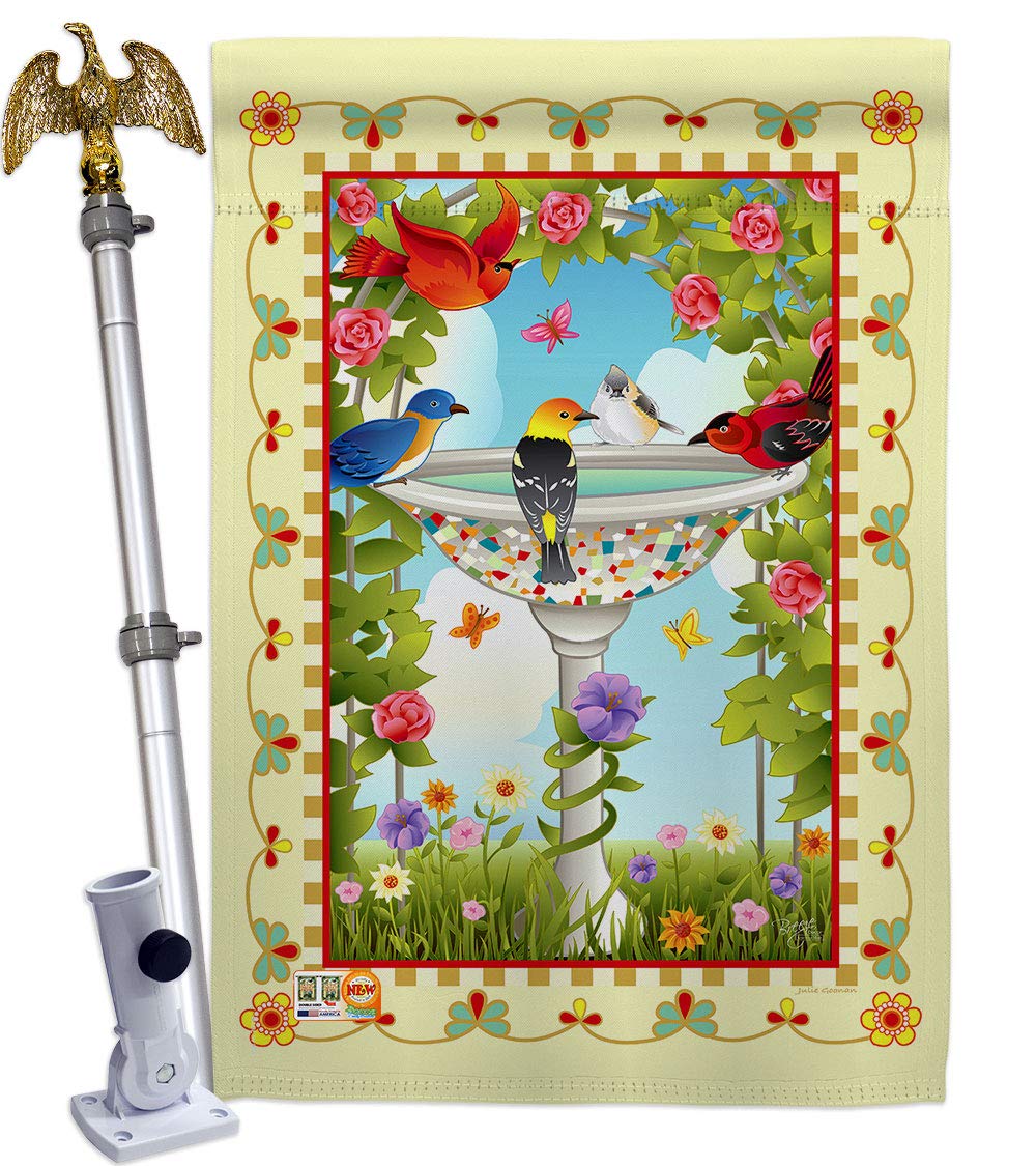 Birds Decorative House Flag Set 28x40 - Garden Decor for Outdoor & Patio