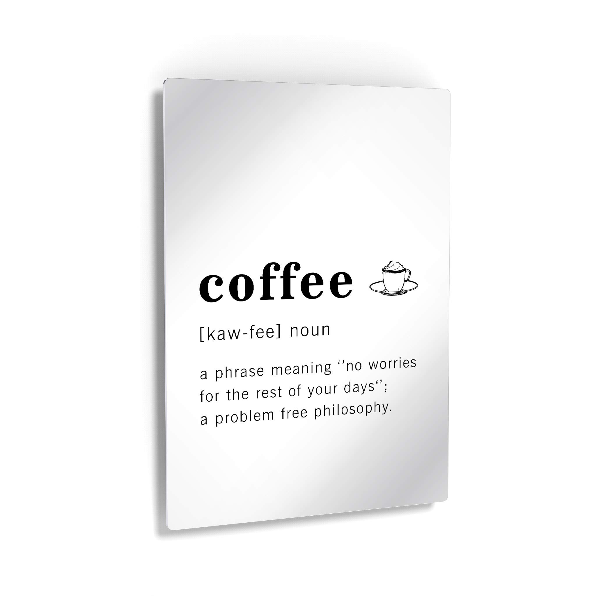 Funny Coffee Definition Metal Print - Inspirational Quote Wall Art for Office, Living Room, Bedroom & Bathroom Decor | 40x30 Inches Ready-to-Hang Home Décor | Made in USA | Perfect Gift for Coffee Lovers & Home Styling