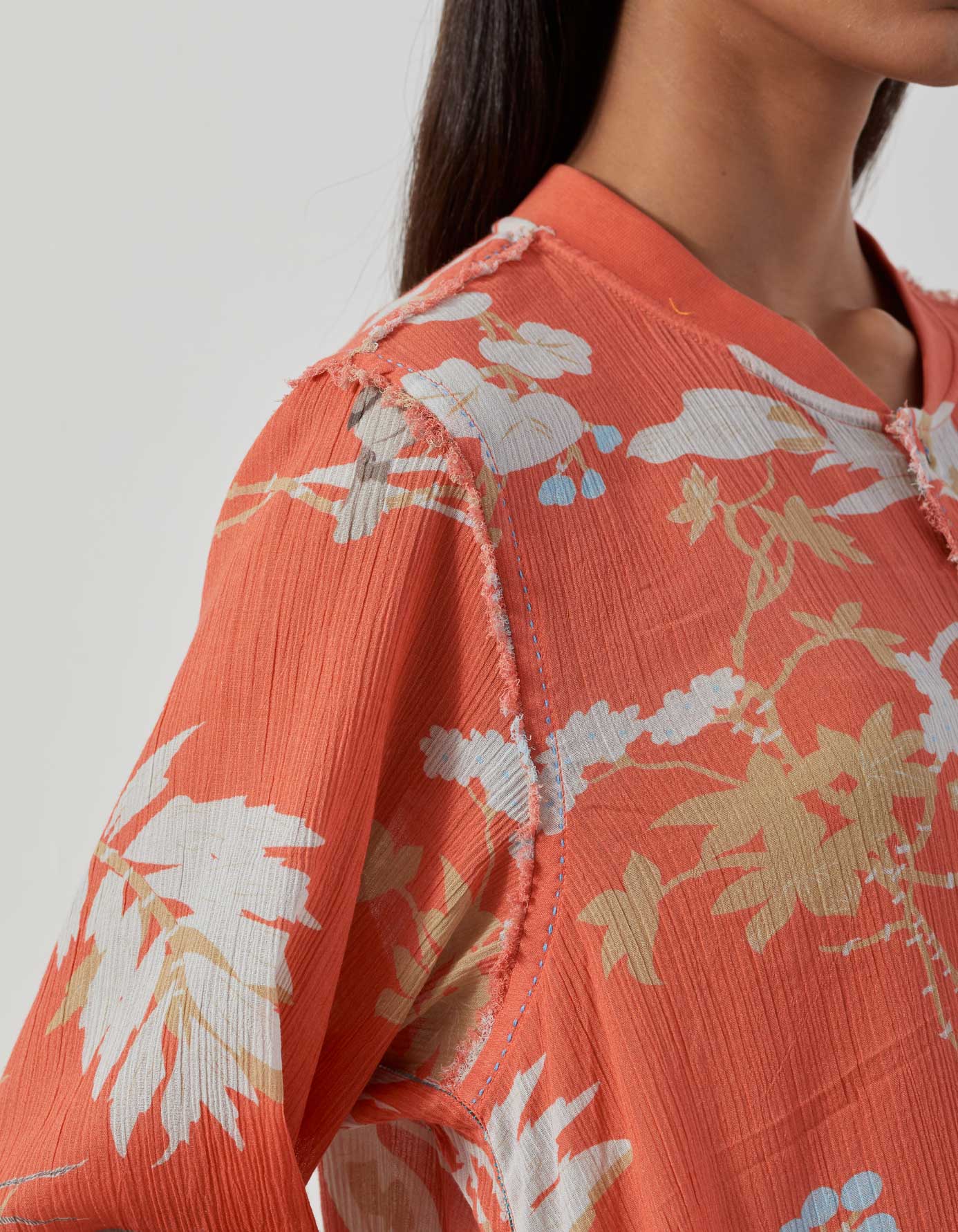Premium Cotton Crepe Coral Shirt for Women | Soft & Breathable | Perfect for Casual Wear, Office & Summer Outfits