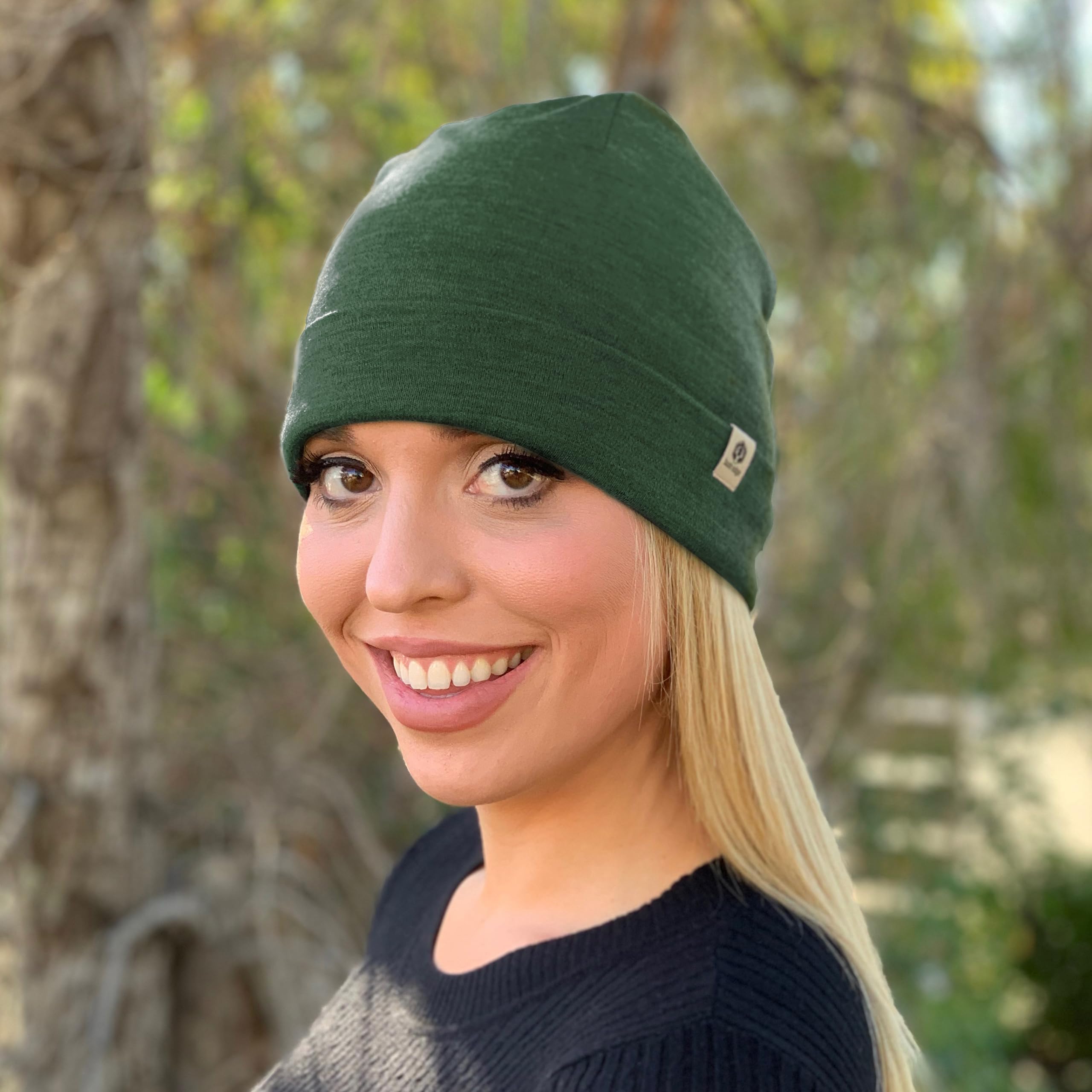 Bush Edge 100% Merino Wool Cuff Beanie Hat for Men & Women - Warm Winter Knit Cap for Skiing, Hiking & Outdoor Activities