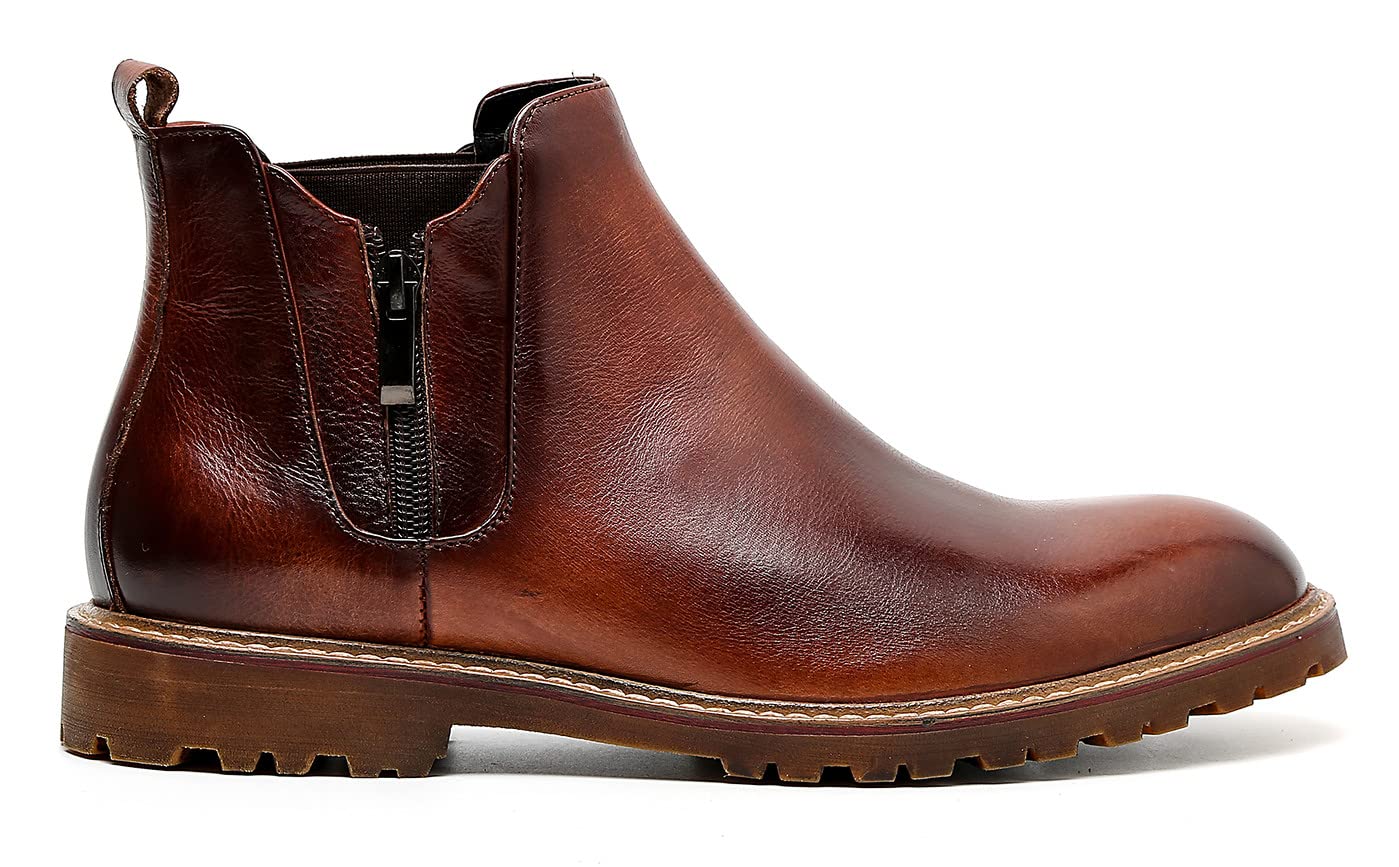 Santimon Men's Chelsea Boots - Stylish Zipper Dress Boots for Formal & Casual Wear | Comfortable Ankle Boots for Office, Parties & Everyday Outfits