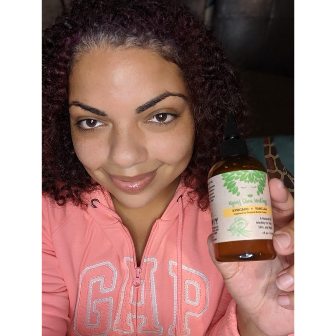 Natural Avocado & Vanilla Oil Blend for Face, Body & Hair Care - Hydrating Dry Skin, Scalp & Nails with Shea Nut Oil & Vitamin E - 2 oz Multi-Purpose Moisturizer for Daily Skincare & Hair Treatment