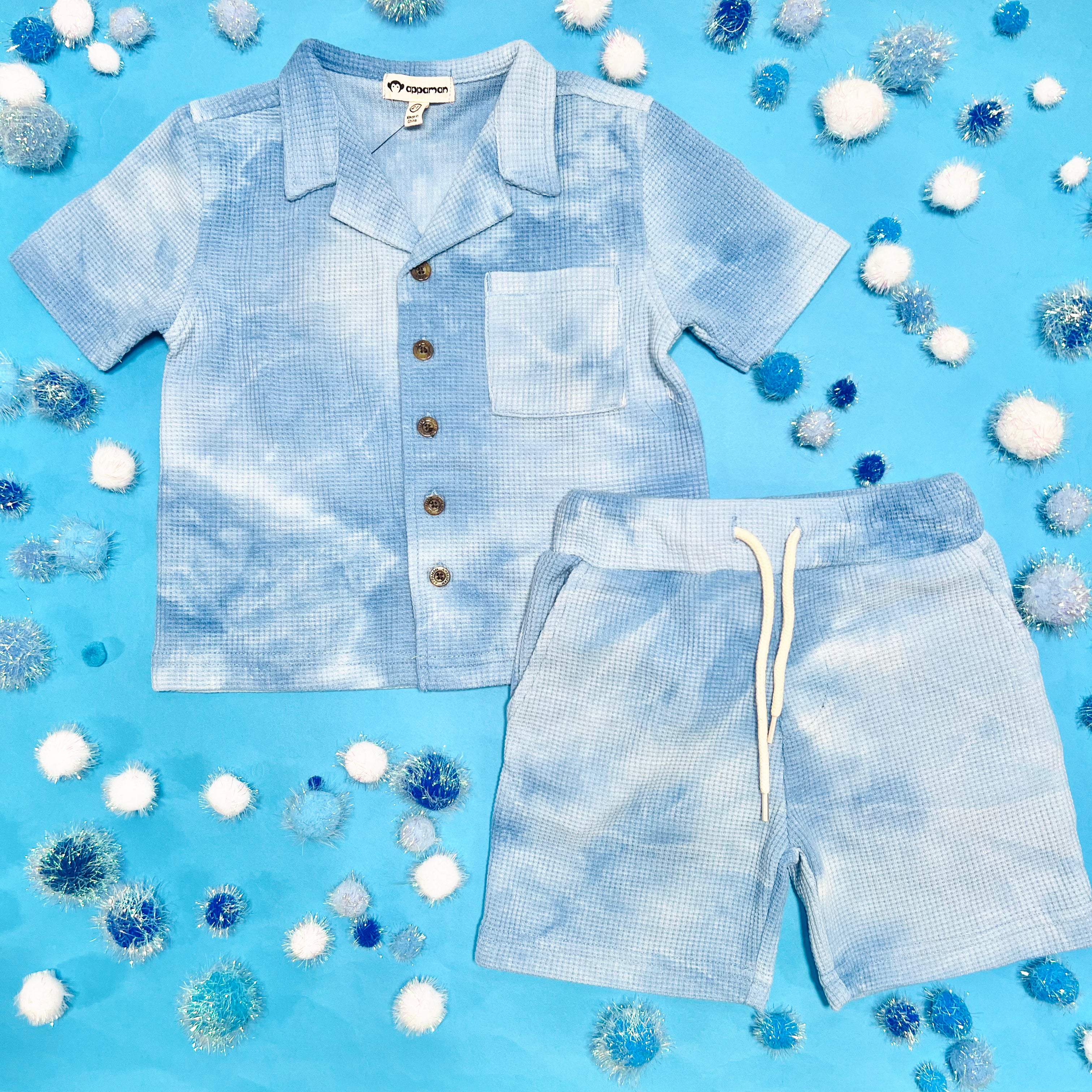 Vibrant Tie-Dye Resort Button Down Shirt for Men - Casual Beachwear, Summer Vacation & Tropical Getaway Outfit