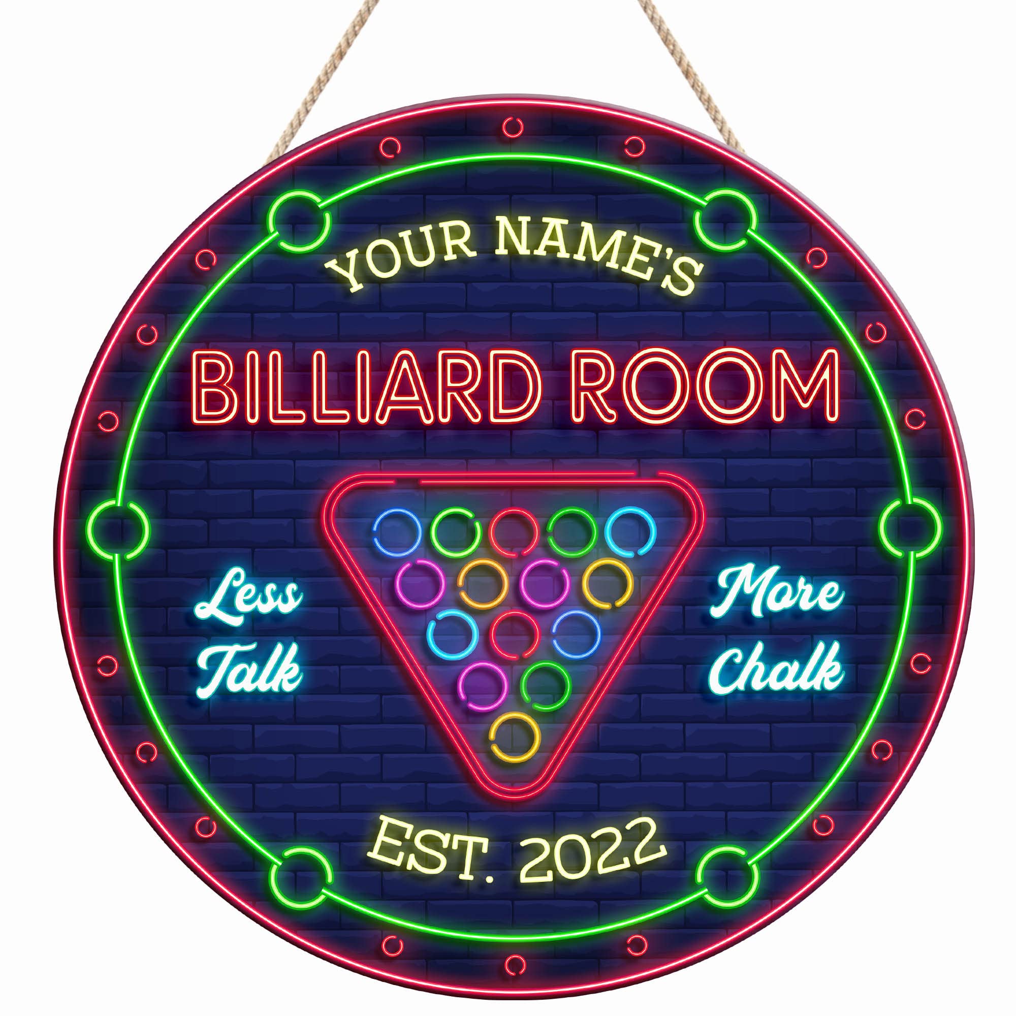 Custom Billiards Room Wood Sign - Man Cave & Pool Table Decor - Multiple Sizes - Retro Pub Sign for Recreation Rooms - Perfect Gift for Men - Artsy Woodsy Design (03) | Ideal for Game Rooms, Bars & Home Decor