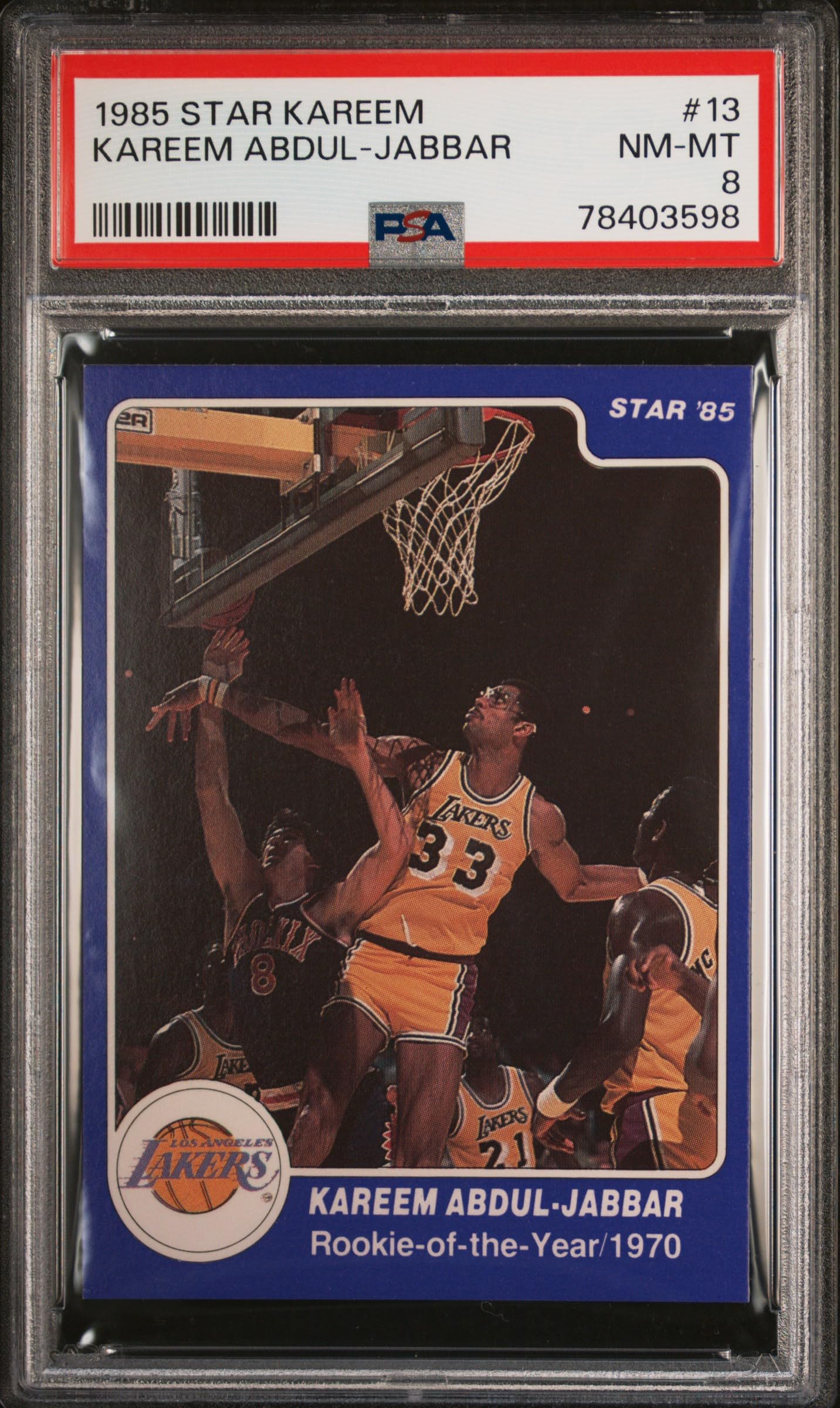 1985 Kareem Abdul-Jabbar Star Basketball Card #13 PSA 8 - Rare NBA Collectible for Sports Memorabilia & Investment