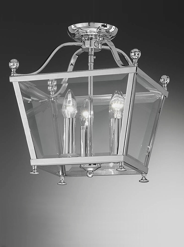 Atticus 3Lt Ceiling Flush Mount Light Fixture - Chrome Finish - Modern Lighting for Bedroom, Living Room & Hallway