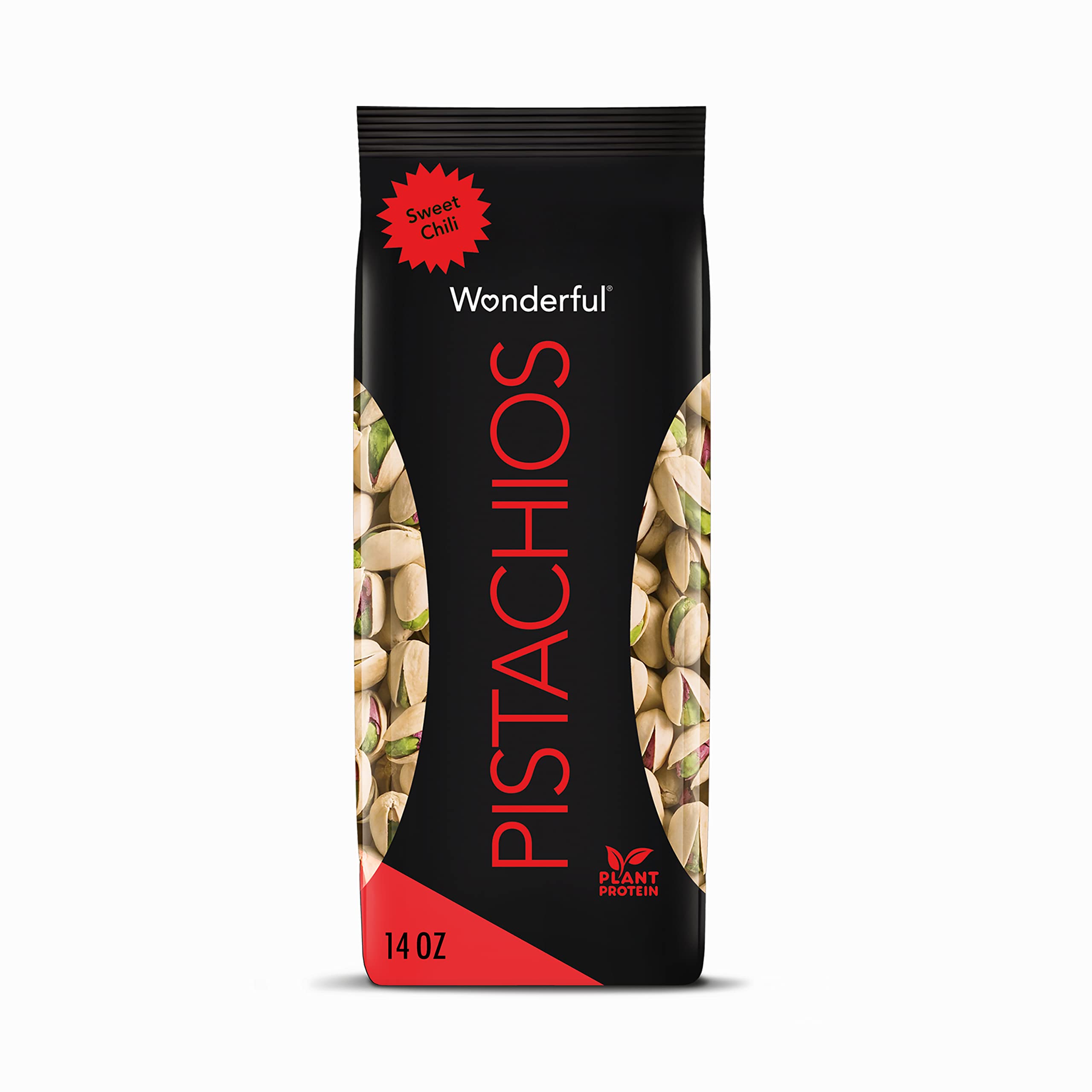 Wonderful Pistachios In Shell - Sweet Chili Flavored Nuts, 14oz Bag | Gluten Free Protein Snack | Healthy On-the-Go Snacking for Work, Hiking & Movie Nights