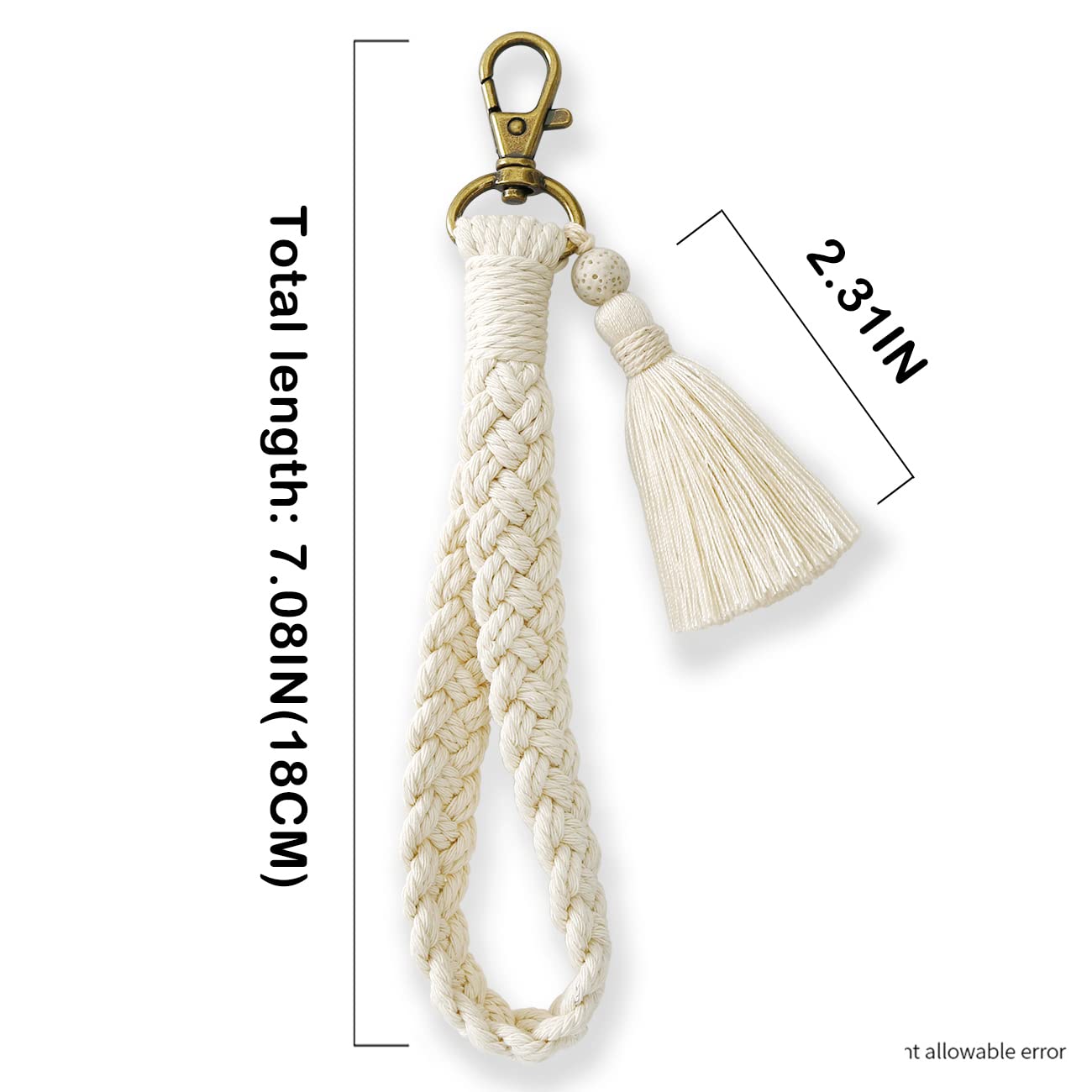 XGALBLA Soft Macrame Keychain - Boho Handmade Wristlet Bracelet & Key Holder for Women - Country Style Wrist Lanyard - Perfect for Keys, ID Cards, and Everyday Carry Accessories