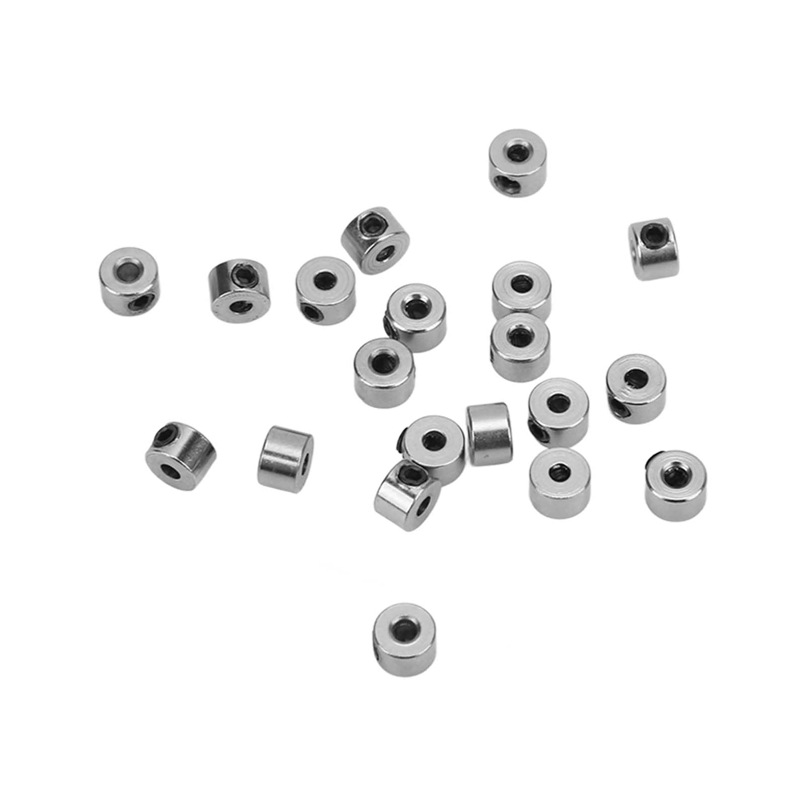 Stainless Steel Wheel Collars for RC Airplanes - 20Pcs Landing Gear Stopper Set (2.1mm) - High-Quality RC Plane Model Aircraft Parts - Perfect for DIY RC Car & Drone Wheel Repair