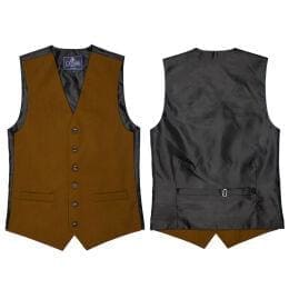 LA Smith Plain Country Waistcoats for Men - Classic Casual Vest with Adjustable Straps - Perfect for Western Wear, Cowboy Costumes & Country Weddings